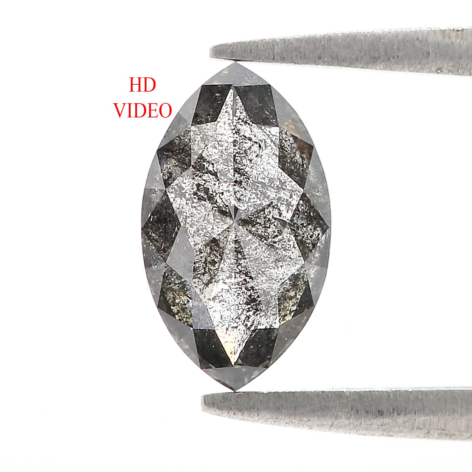 1.53 CT Natural Loose Marquise Shape Diamond Salt And Pepper Marquise Rose Cut Diamond 9.90 MM Black Grey Color Marquise Cut Diamond L3615