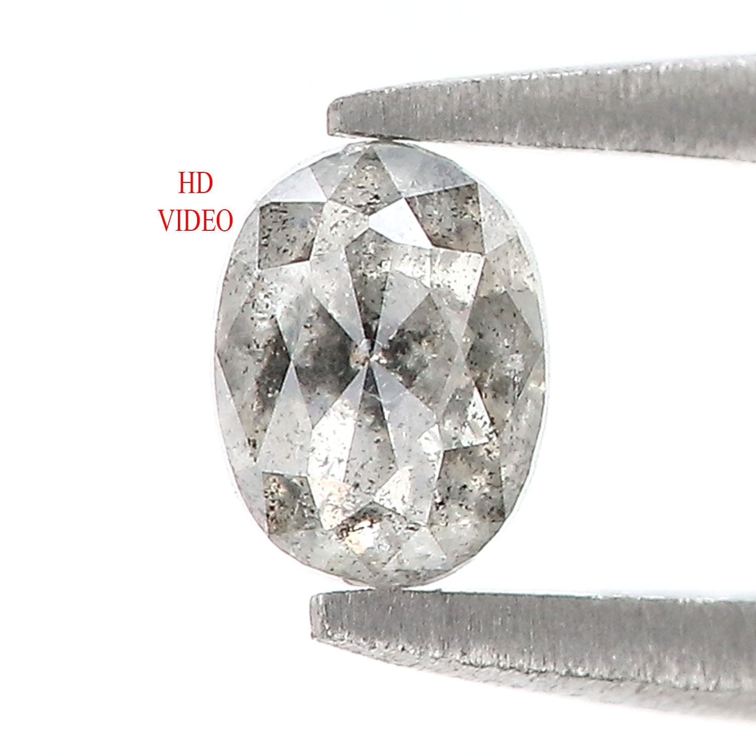 0.46 Ct Natural Loose Oval Shape Diamond Black Grey Color Oval Cut Diamond 5.10 MM Natural Loose Salt and Pepper Oval Shape Diamond QL383