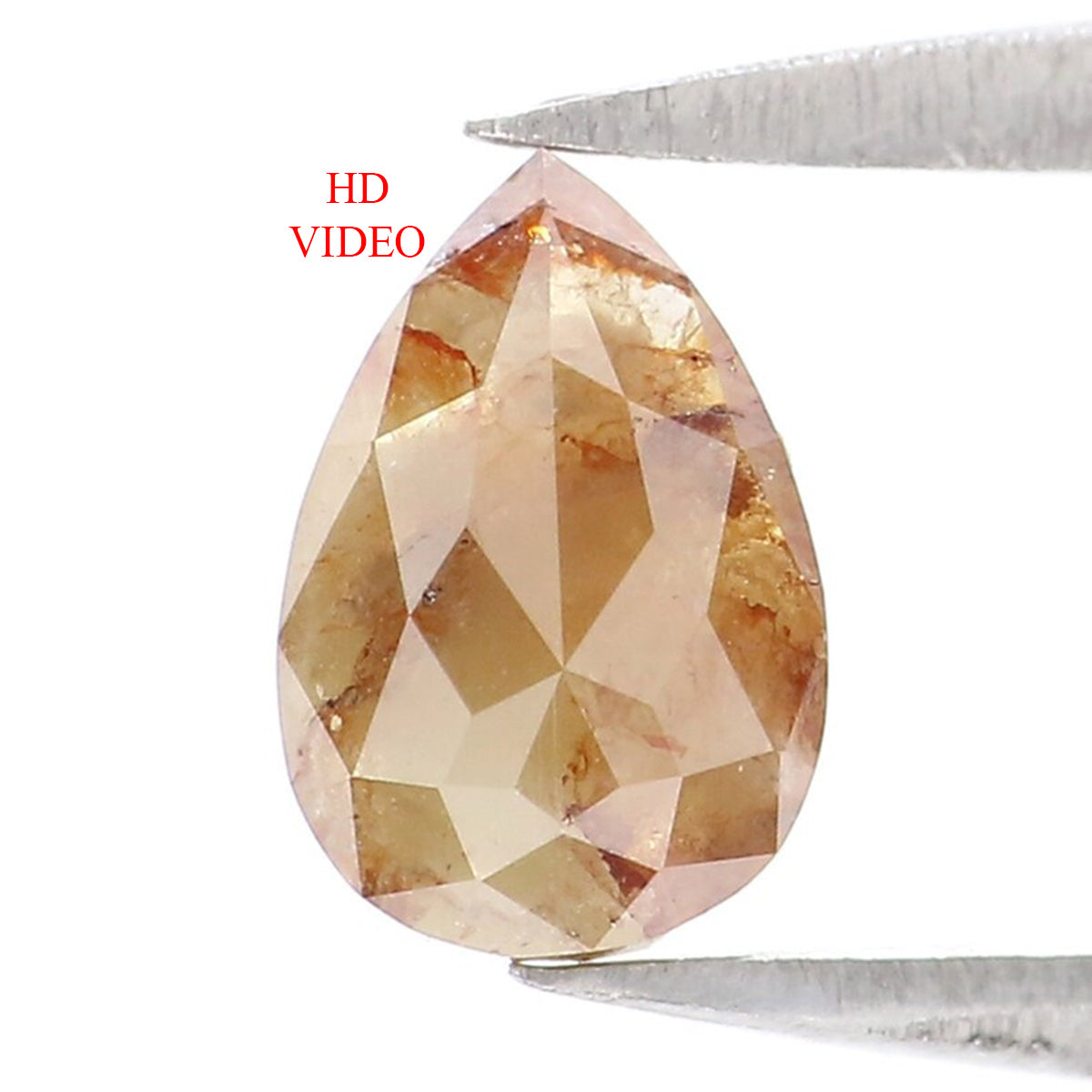 0.68 CT Natural Loose Pear Shape Diamond Brown Color Pear Cut Diamond 6.75 MM Natural Loose Brown Color Diamond Pear Rose Cut Diamond LQ1993