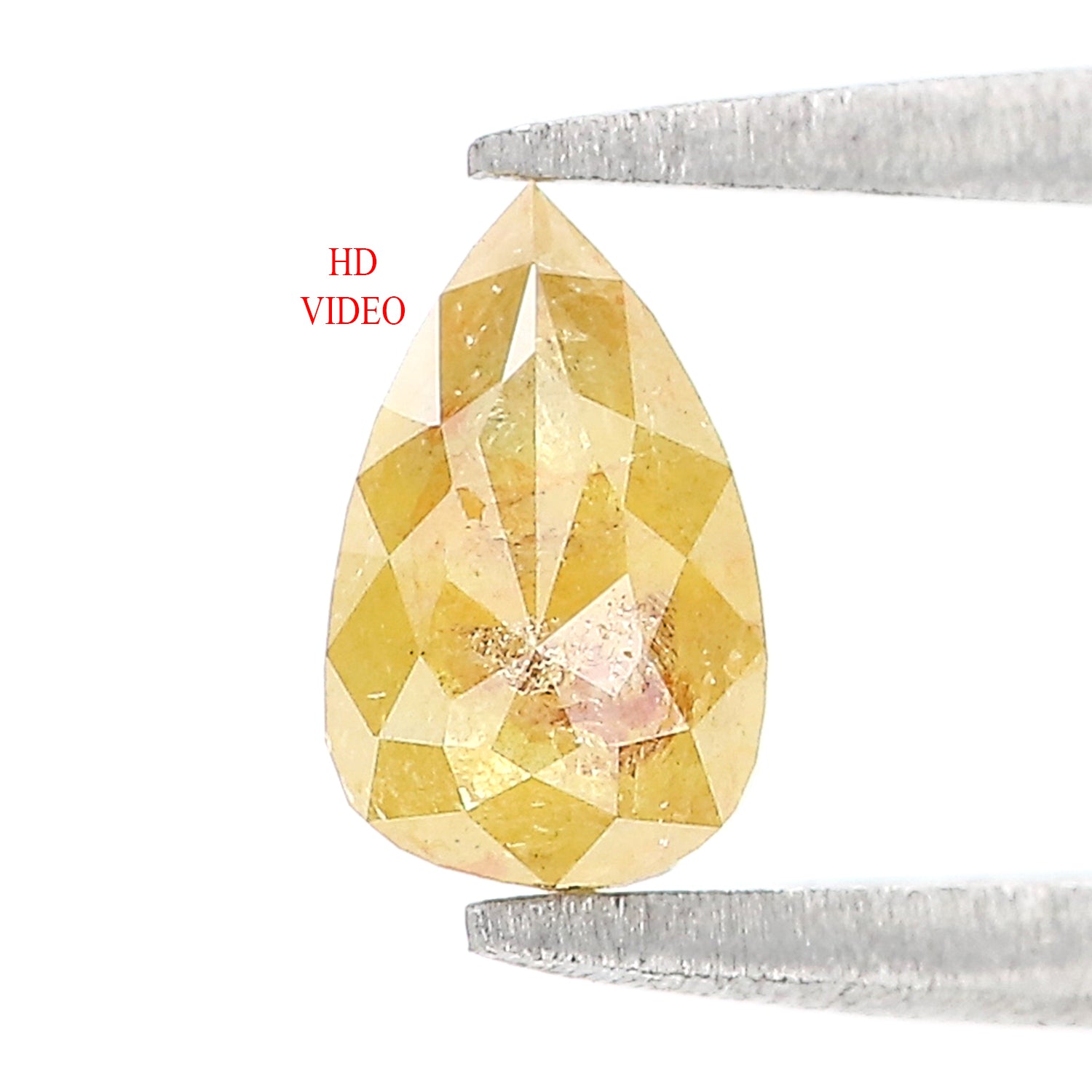 0.95 CT Natural Loose Pear Shape Diamond Yellow Color Pear Diamond 7.00 MM Natural Loose Yellow Color Diamond Pear Rose Cut Diamond LQ7651