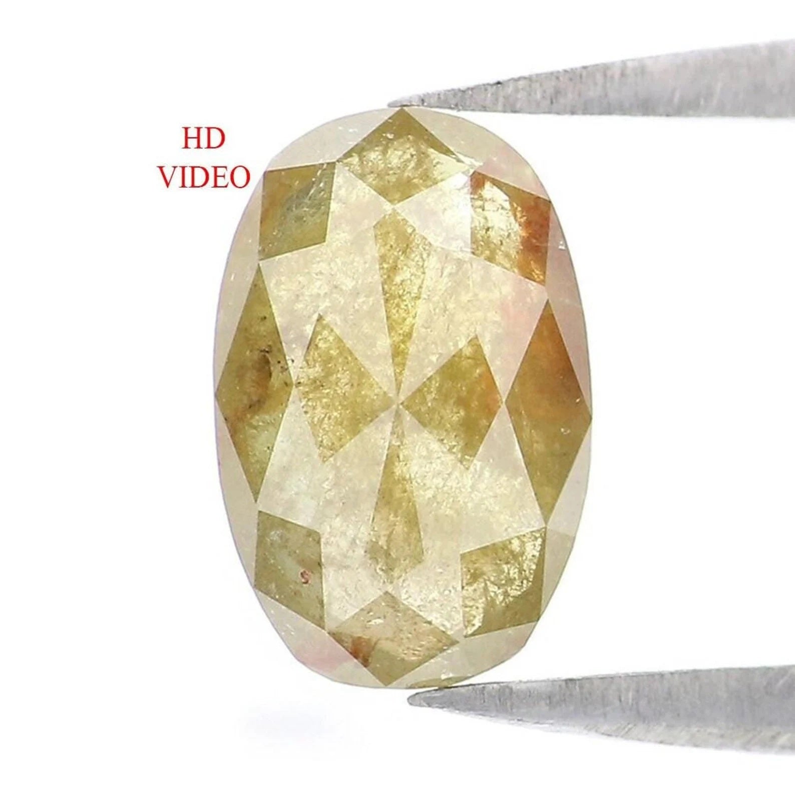 1.26 CT Natural Loose Oval Shape Diamond Green Color Oval Diamond 8.70 MM Natural Loose Diamond Yellow Color Oval Rose Cut Diamond NQ9888