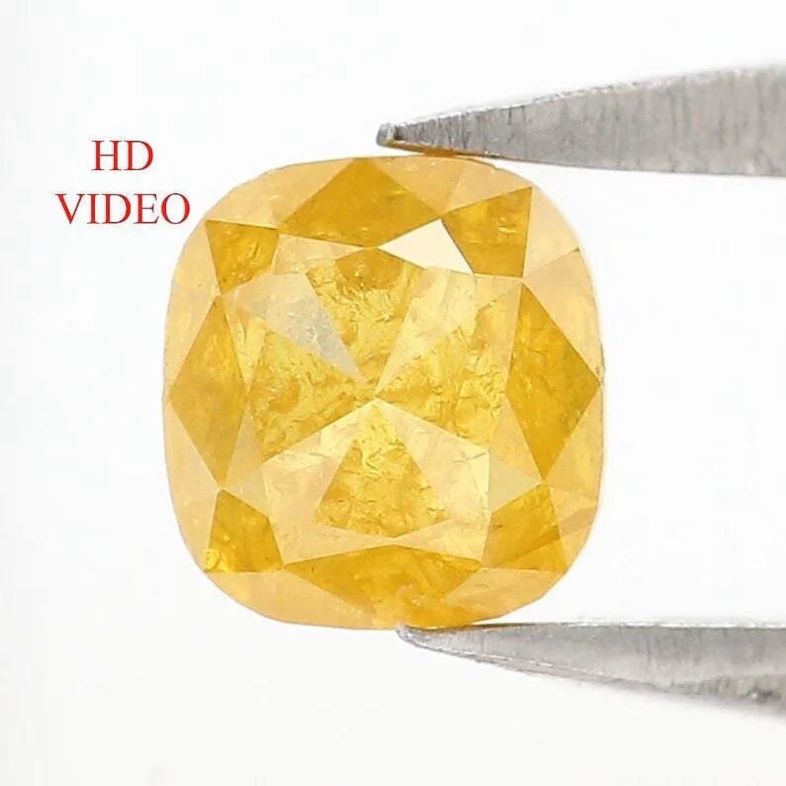0.71 CT Natural Loose Cushion Shape Diamond Yellow Color Cushion Diamond 4.90 MM Natural Loose Yellow Color Cushion Rose Cut Diamond NQ2358