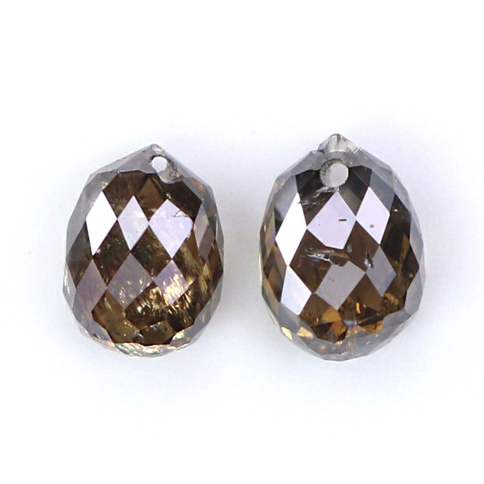 1.11 CT Natural Loose briolette Diamond Brown Color Drop Shape Diamond 4.80 MM Natural Loose Diamond Drop Shape Rose Cut Diamond KDN869