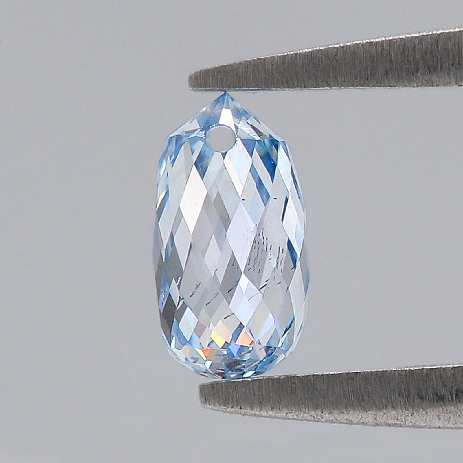 0.75 CT Lab Grown Briolette Cut Diamond Blue Color VS2 Clarity Diamond Lab Grown CVD Diamond Lab Created Drop Rose Cut Diamond L3496