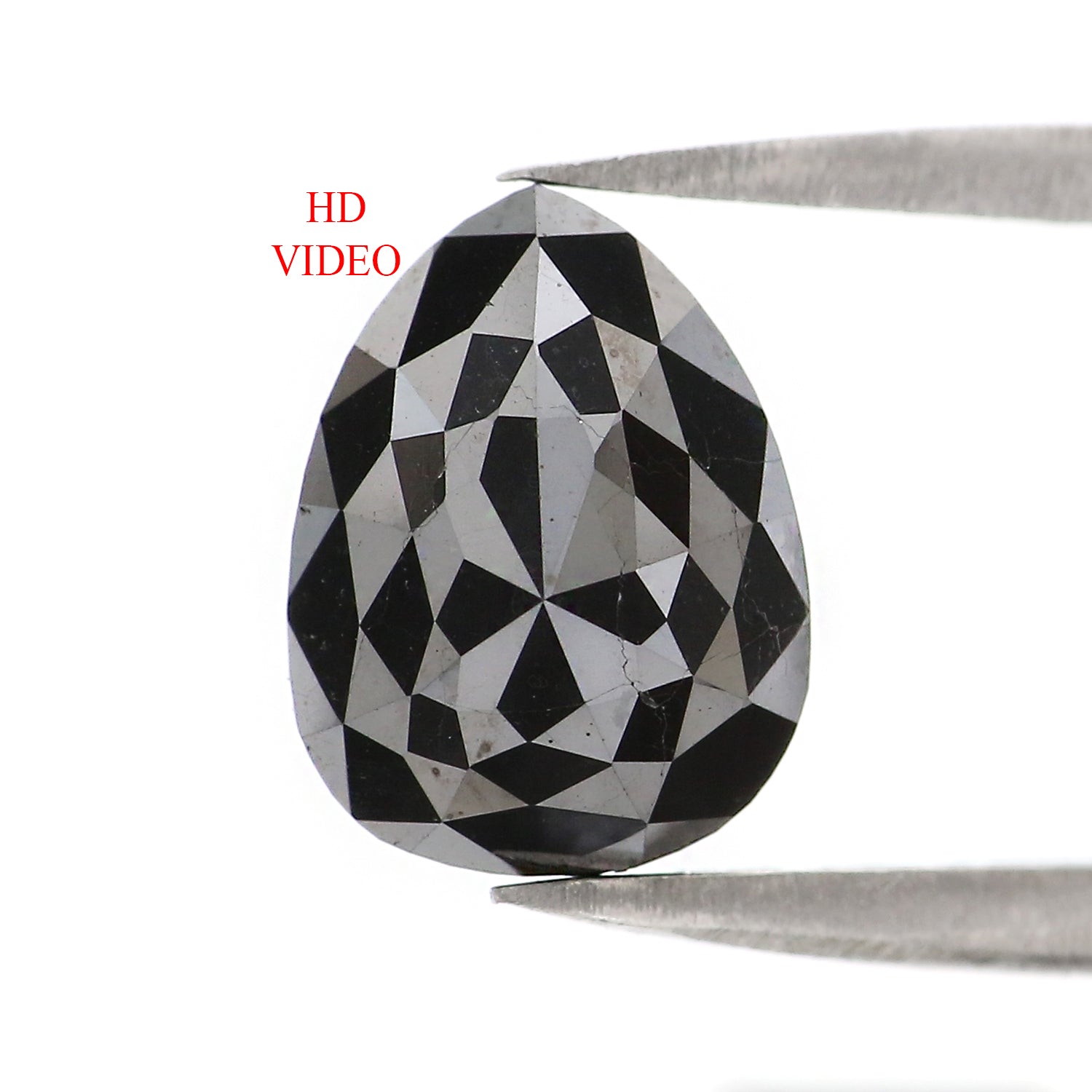 Natural Loose Pear Diamond, Pear Cut Black Color Diamond, Natural Loose Diamond, Rose Cut Diamond, Rose Cut Pear 3.03 CT Pear Shape L2905