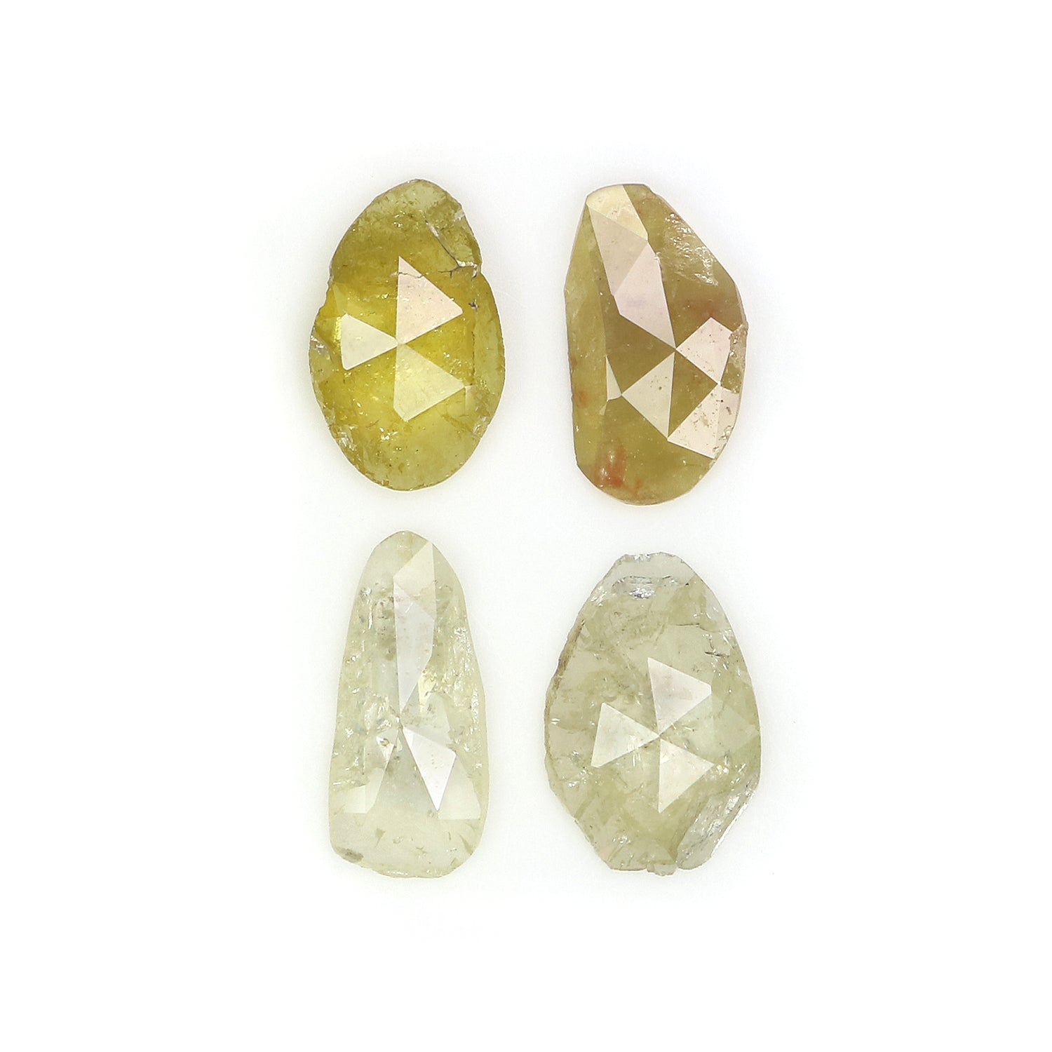 1.94 Ct Natural Loose Slice Shape Diamond Gray Color Slice Cut Diamond 7.65 MM Natural Diamond Yellow Color Slice Rose Cut Diamond NQ1192