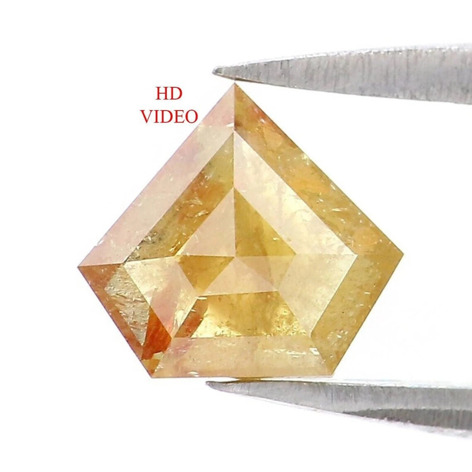 0.87 CT Natural Loose Shield Shape Diamond Yellow Color Shield Diamond 6.40 MM Natural Loose Diamond Shield Shape Rose Cut Diamond NQ9886