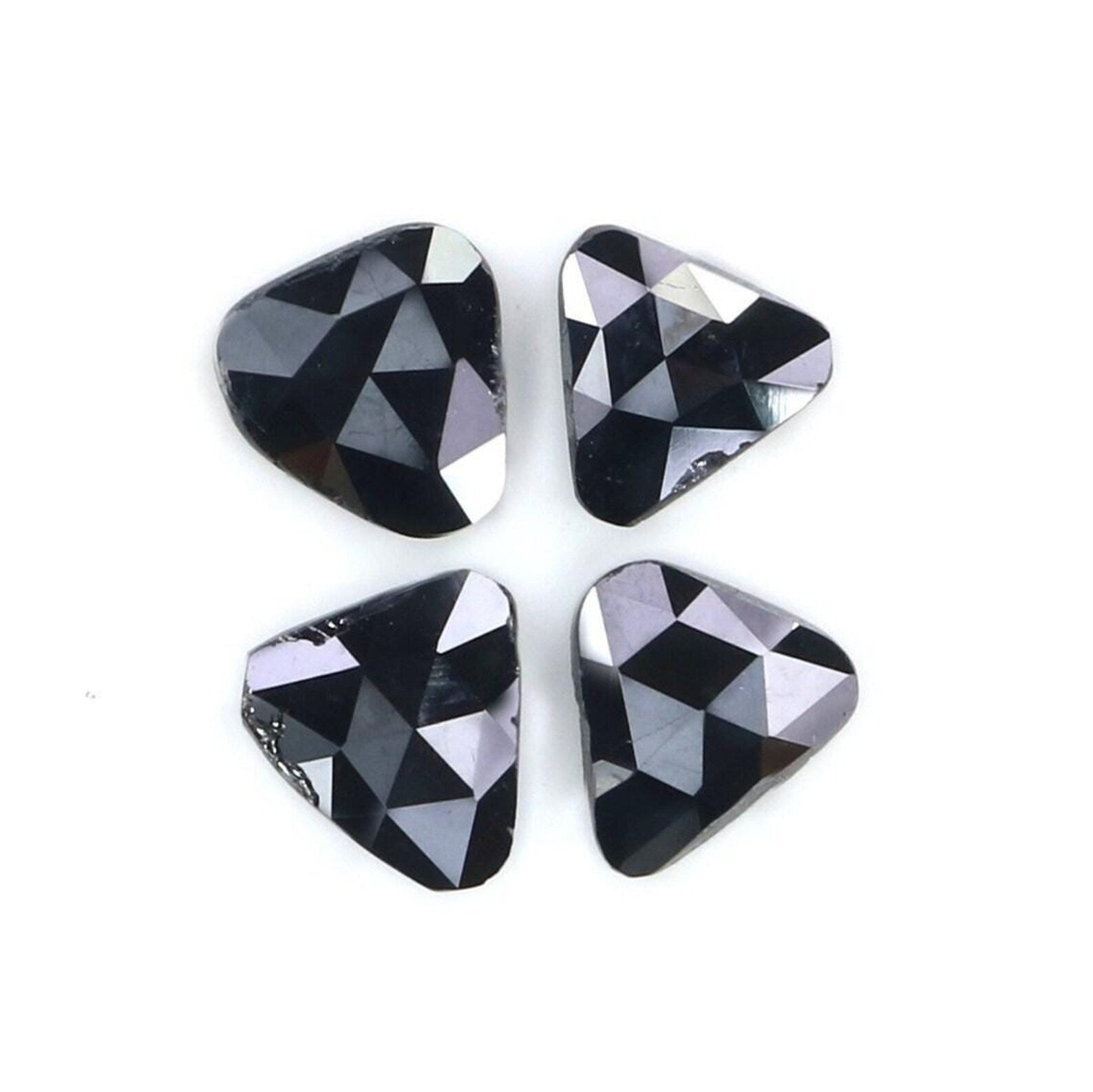 1.19 CT Natural Loose Slice Shape Diamond Black Color Slice Cut Diamond 5.95 MM Natural Loose Black Color Slice Irregular Cut Diamond NQ2253