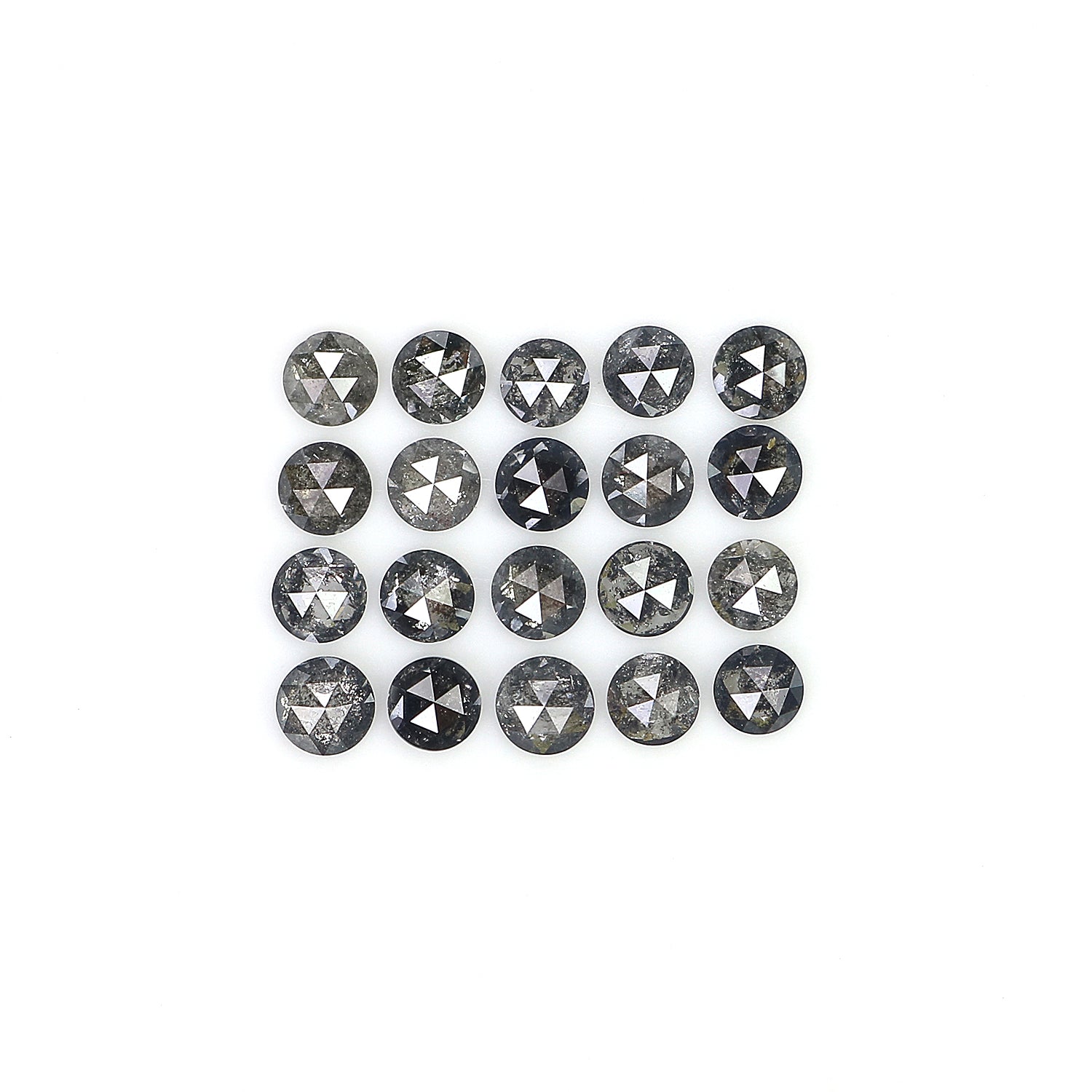 1.66 Ct Natural Loose Round Rose Cut Diamond Salt And Pepper Round Shape Diamond 2.70 MM Natural Black Grey Round Rose Cut Diamond LQ1936