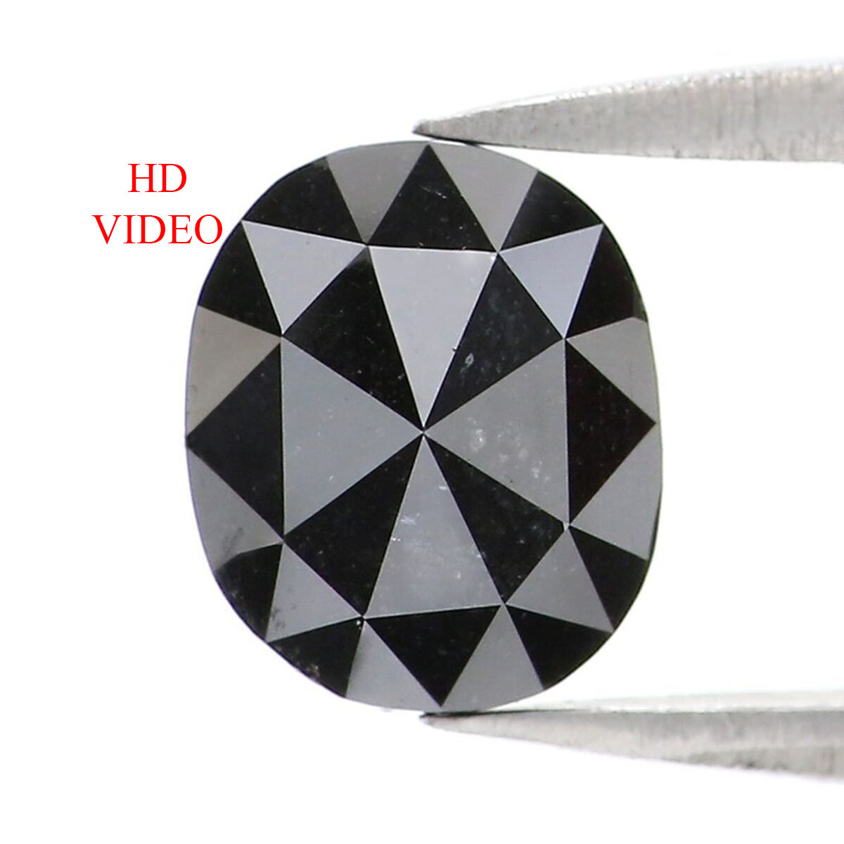 1.31 CT Natural Loose Oval Shape Diamond Black Oval Rose Cut Diamond 7.10 MM Natural Loose Black Color Oval Shape Rose Cut Diamond LQ7596