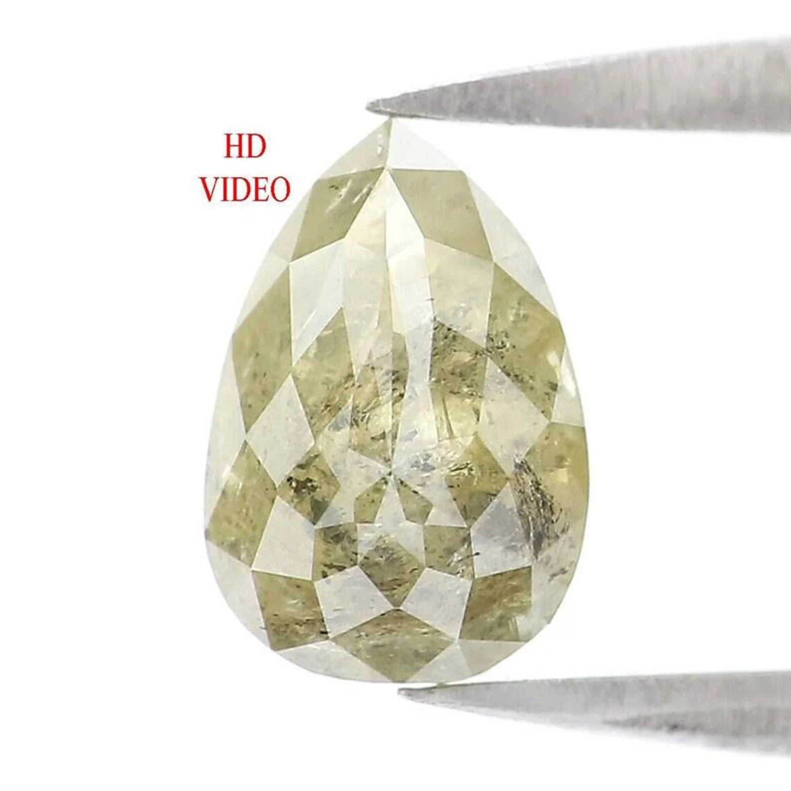 1.30 CT Natural Loose Pear Shape Diamond Yellow Color Pear Cut Diamond 7.90 MM Natural Diamond Green Color Pear Rose Cut Diamond NQ9110