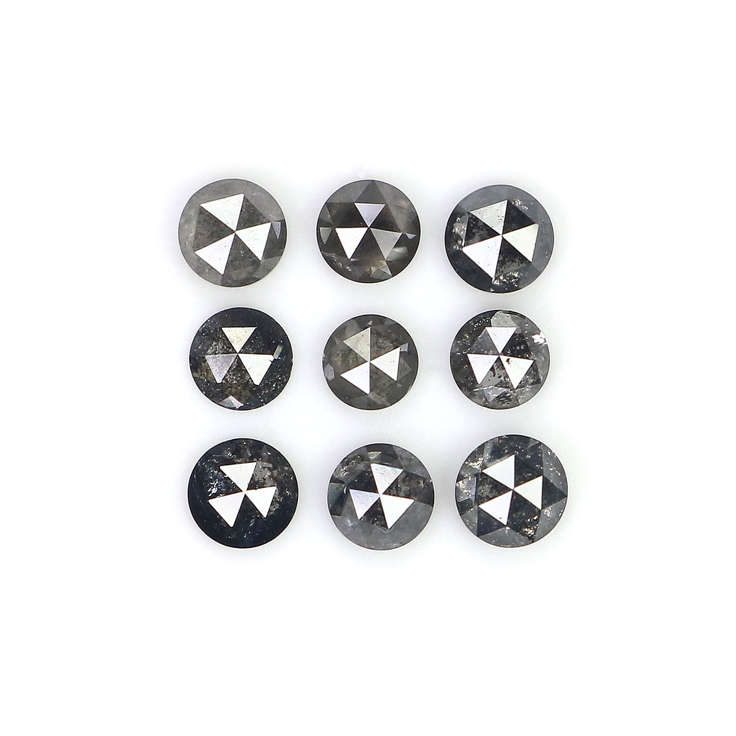 1.22 Ct Natural Loose Round Rose Cut Diamond Salt And Pepper Round Diamond 2.70 MM Natural Black Grey Color Round Rose Cut Diamond LQ2407