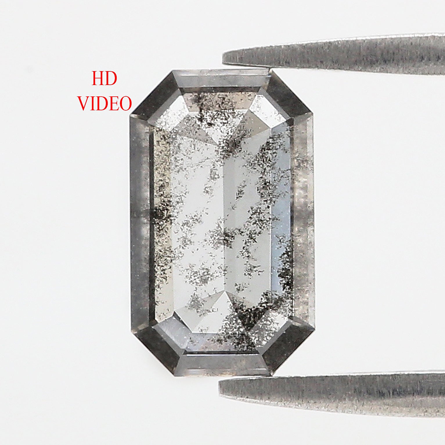 1.40 CT Emerald Rose Cut Salt And Pepper Lab Grown 10.00 MM Loose Diamond CVD Fancy Black Grey Color Lab Created Antique Cut Diamonds KDL3516