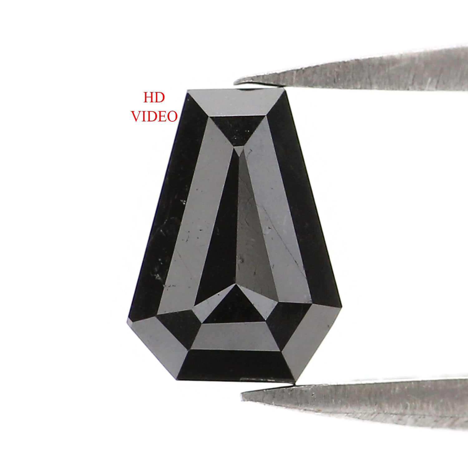 0.70 CT Natural Loose Coffin Shape Diamond Black Color Coffin Cut Diamond 7.10 MM Natural Loose Black Color Coffin Rose Cut Diamond KQ2716