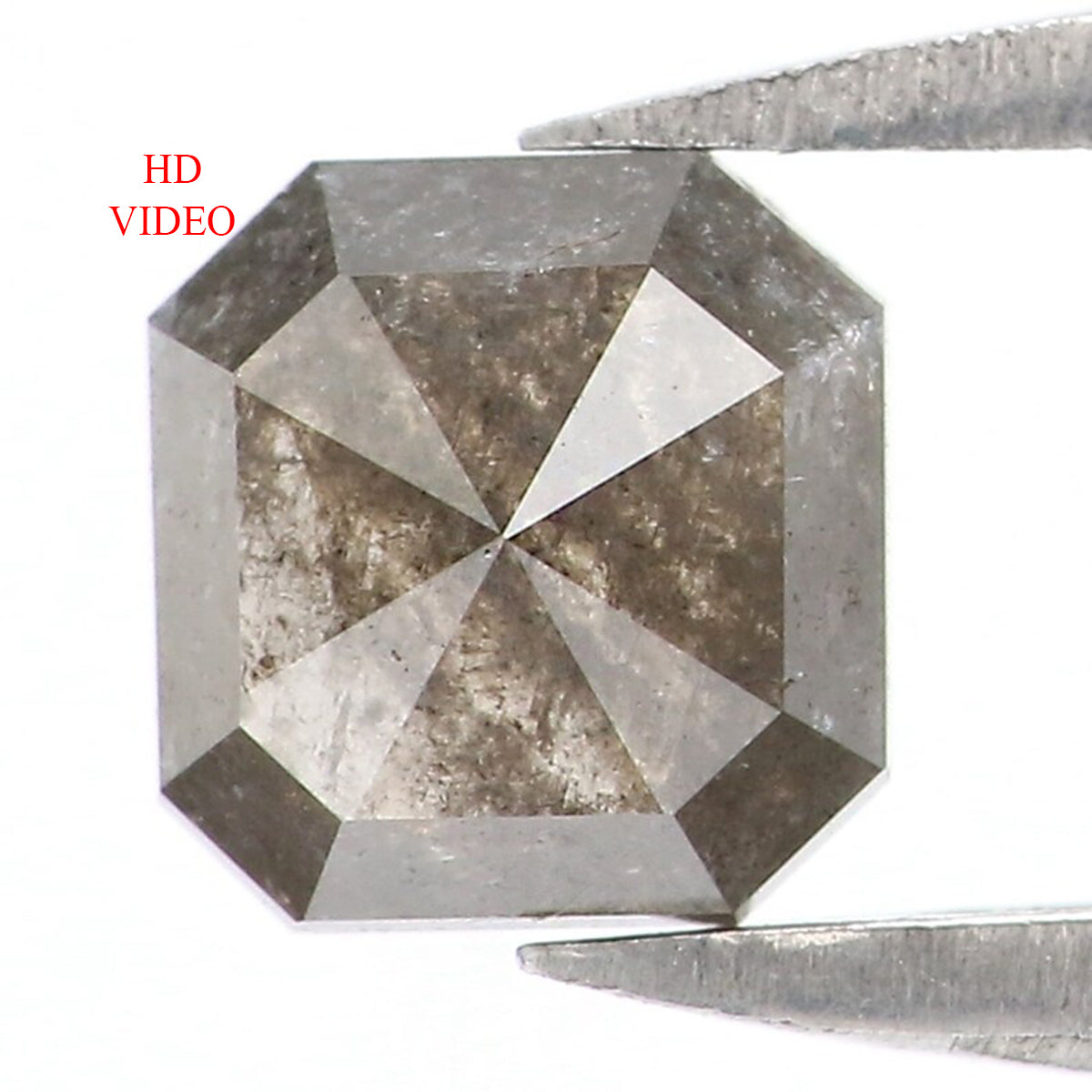 0.52 CT Natural Loose Radiant Shape Diamond Salt And Pepper Radiant Cut Diamond 4.80 MM Natural Black Grey Radiant Rose Cut Diamond KQ1900