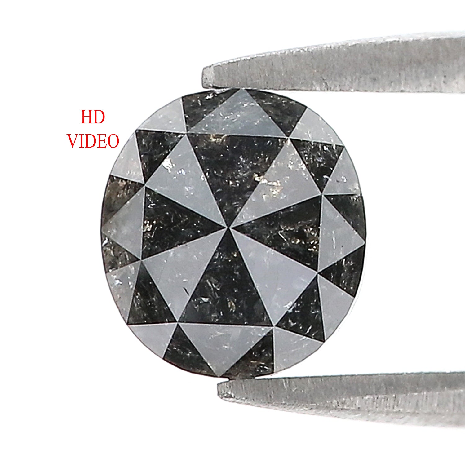 1.57 CT Natural Loose Oval Shape Diamond Black Loose Oval Shape Diamond 6.90 MM Natural Loose Black Color Oval Rose Cut Diamond QK1953