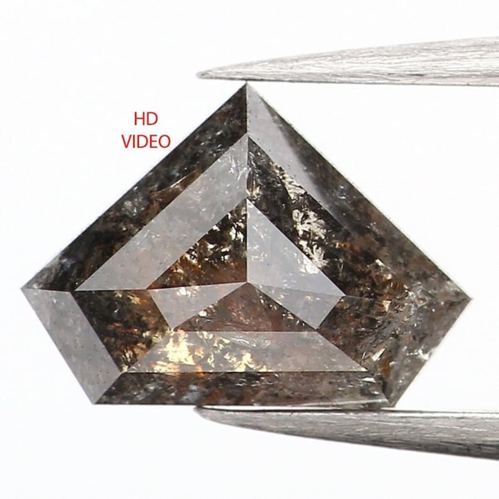 0.82 CT Natural Loose Shield Shape Diamond Salt And Pepper Shield Cut Diamond 5.50 MM Natural Diamond Shield Rose Cut Diamond QN1259