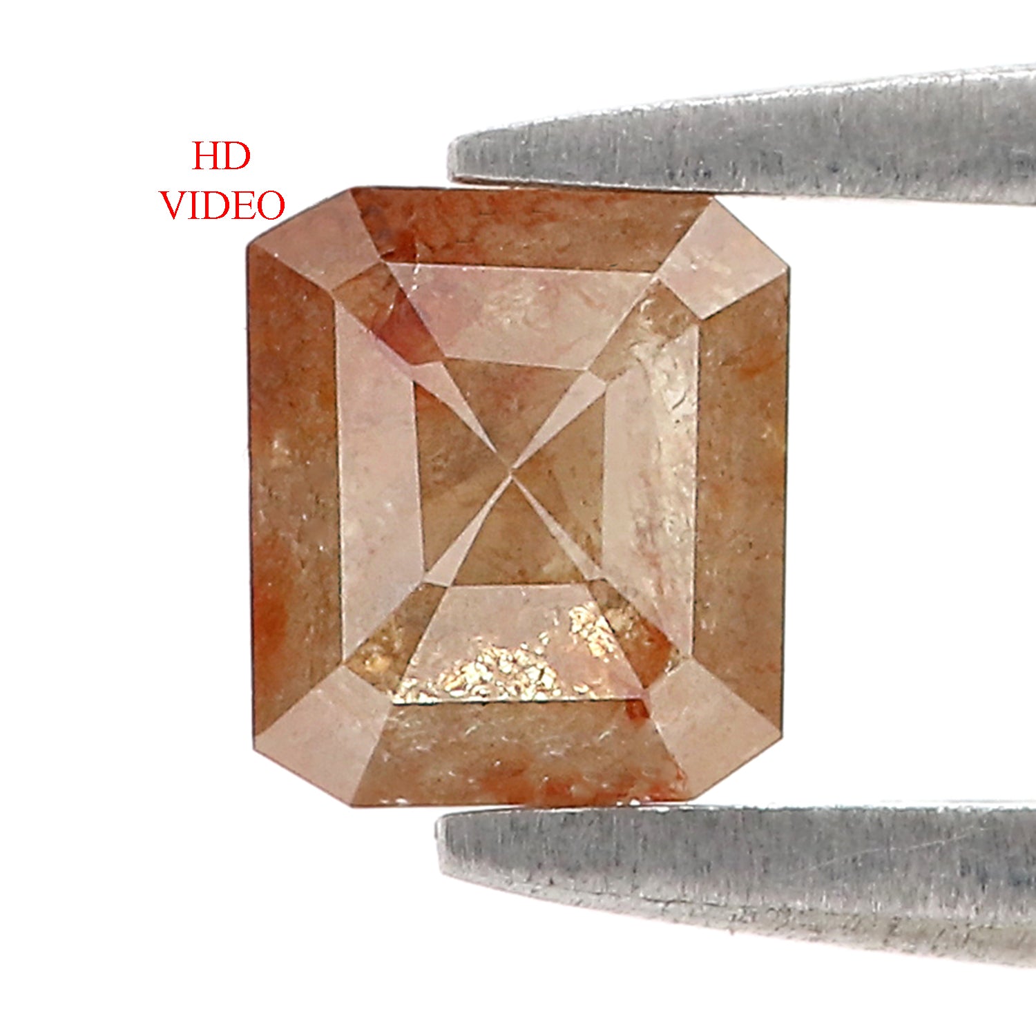 0.58 CT Natural Loose Emerald Shape Diamond Brown Color Emerald Diamond 5.30 MM Natural Diamond Brown ColorEmerald Rose Cut Diamond N2653
