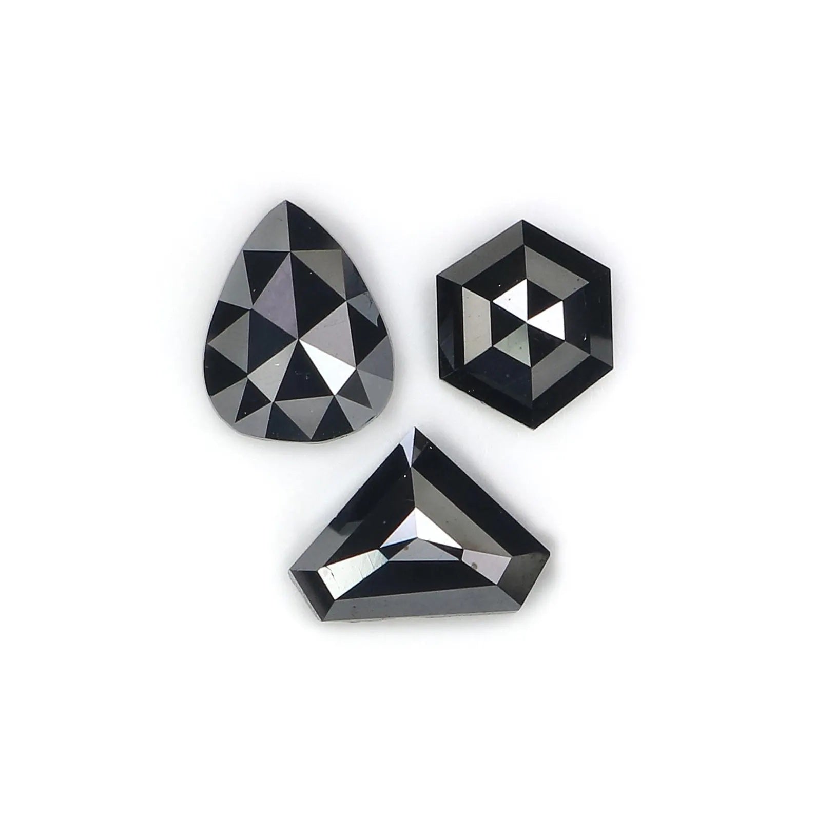 0.84 CT Natural Loose Mix Shape Diamond Black Color Mix Shape Diamond 5.60 MM Natural Loose Diamond Black Mix Shape Rose Cut Diamond NQ2241