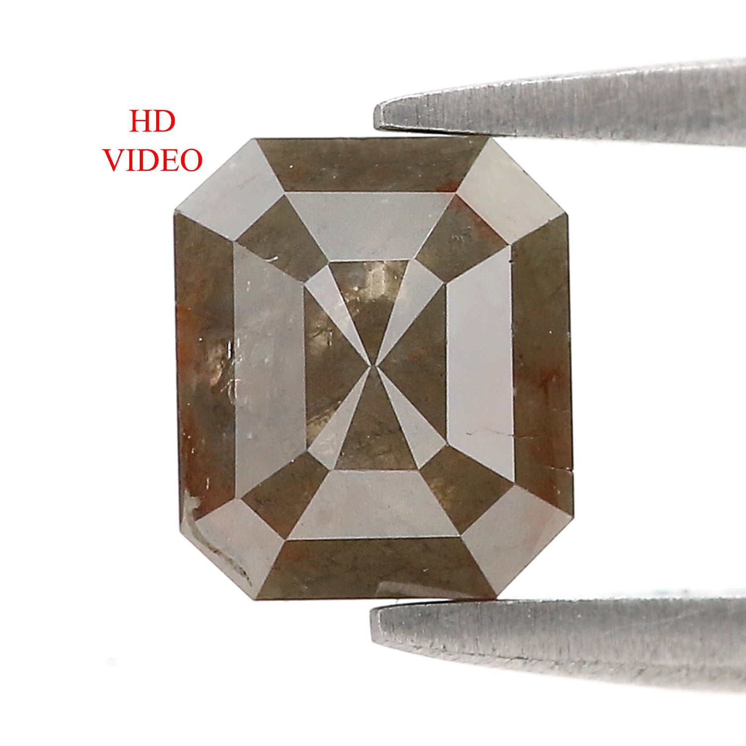 1.41 CT Natural Loose Emerald Shape Diamond Green Brown Color Emerald Shape Diamond 6.55 MM Natural Loose Diamond Rose Cut Diamond N2661