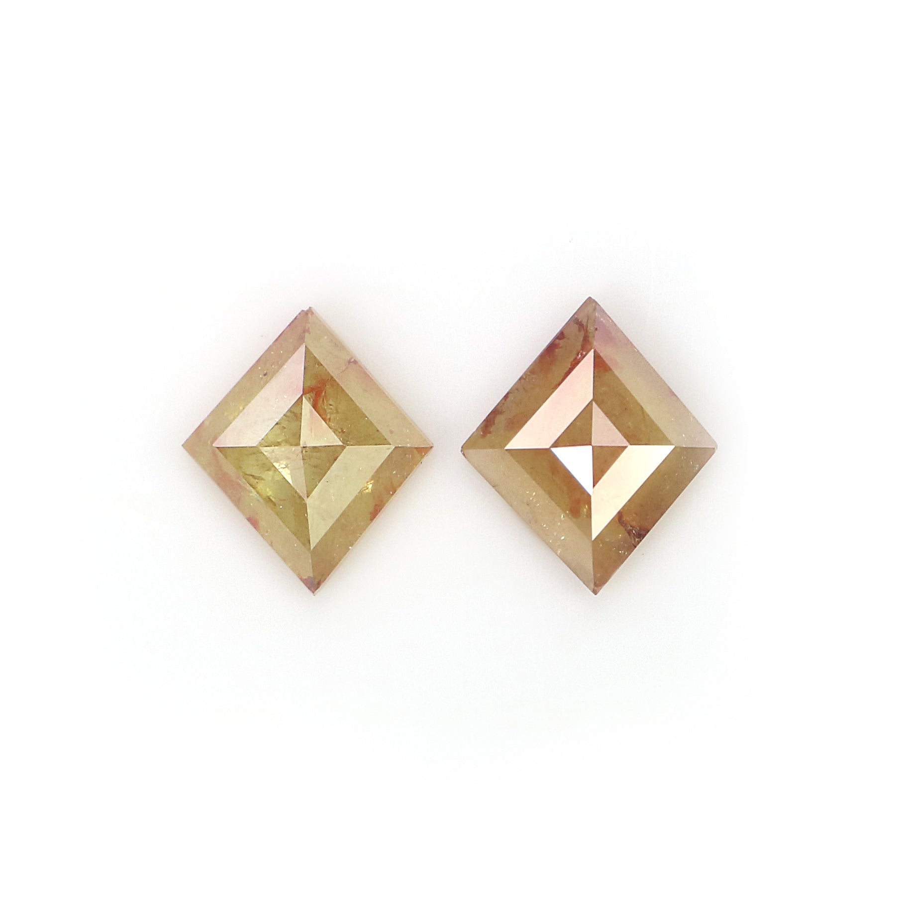 0.82 CT Natural Loose Kite Cut Pair Diamond Brown Color Kite Shape Diamond 6.50 MM Natural Loose Brown Color Kite Rose Cut Diamond L2462