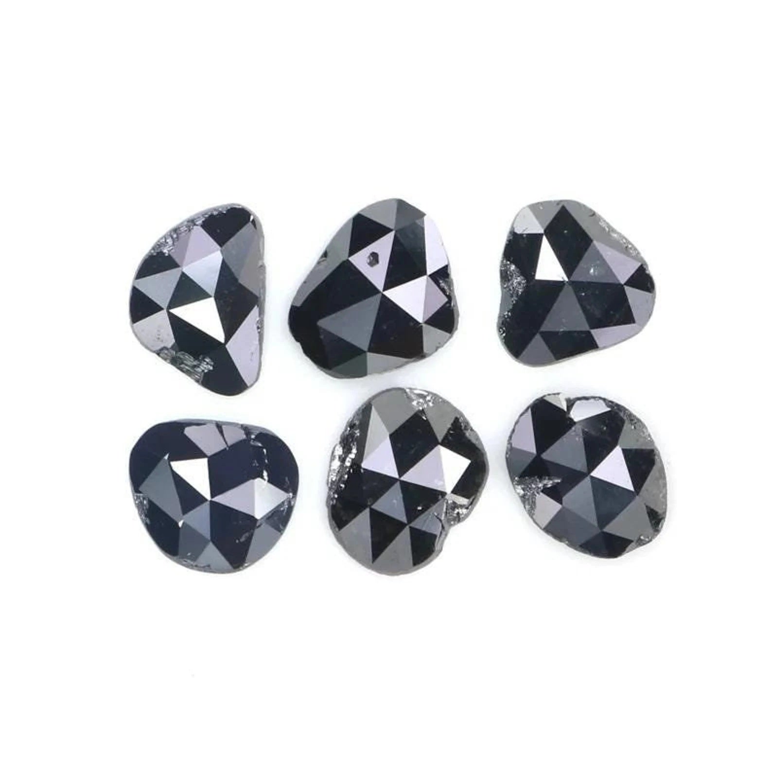 1.58 CT Natural Loose Slice Shape Diamond Black Color Irregular Diamond 6.15 MM Natural Diamond Black Color Slice Rose Cut Diamond NQ2190