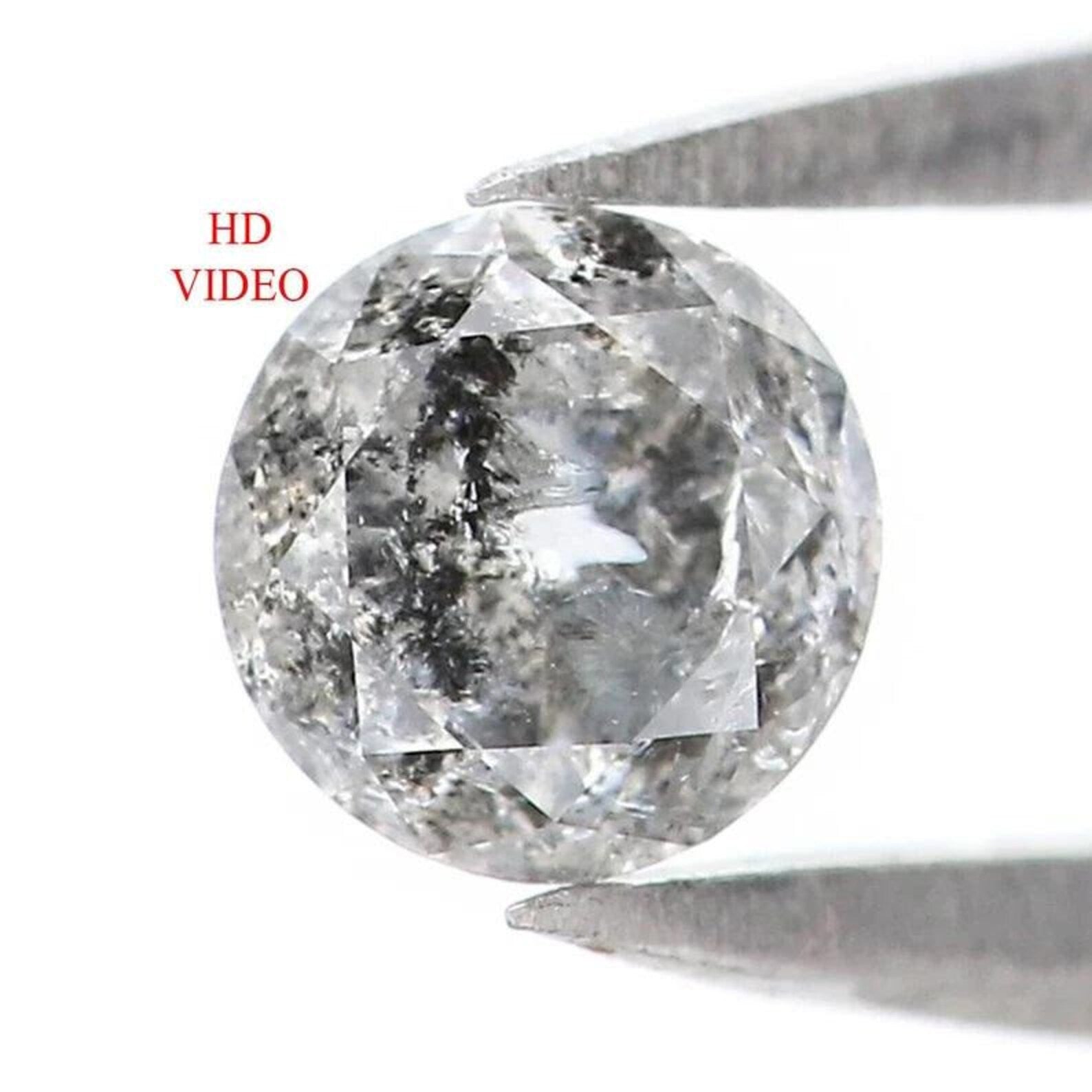 0.32 Ct Natural Loose Round Shape Diamond Salt And Pepper Round Diamond 4.30 MM Natural Black Grey Color Round Brilliant Cut Diamond NQ9524