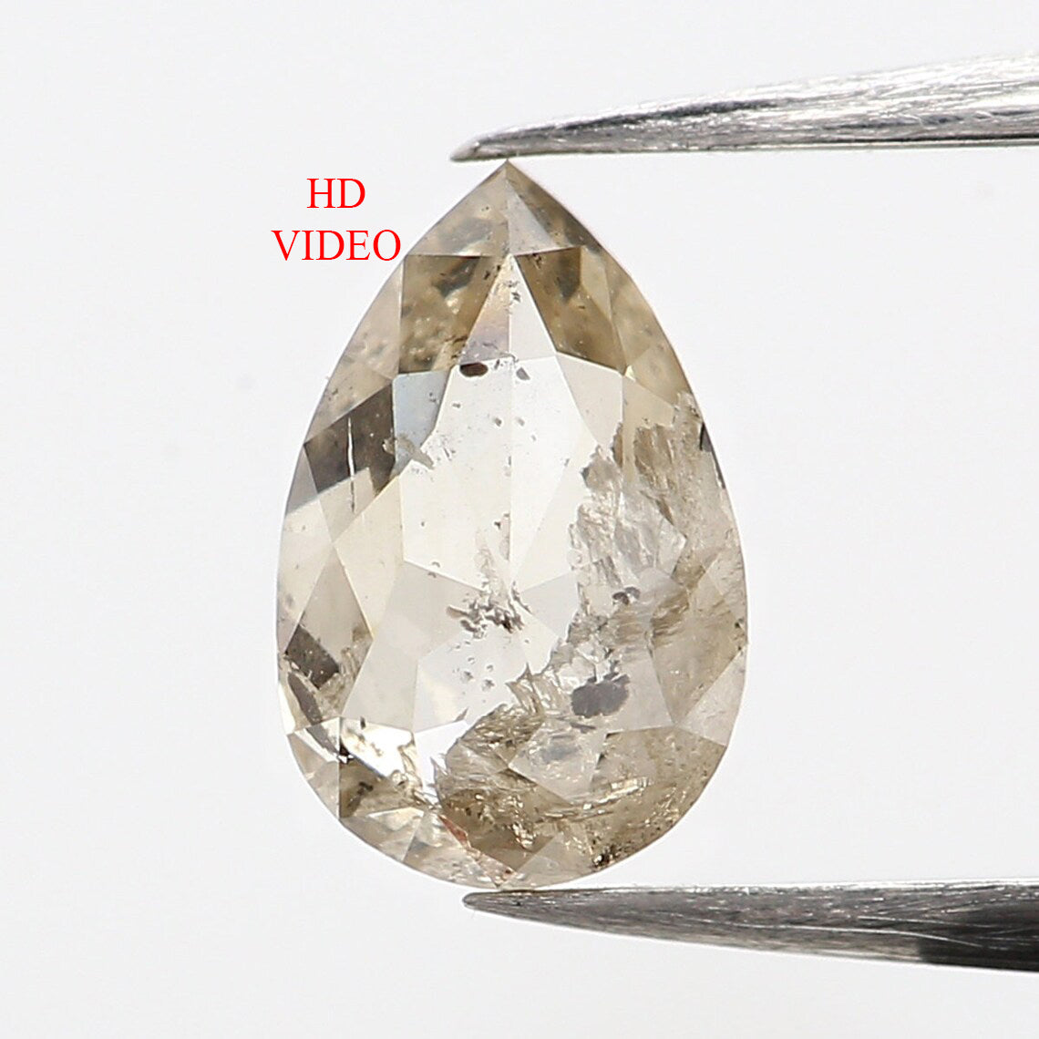 0.54 CT Natural Loose Pear Diamond Salt And Pepper Pear Diamond Natural Loose Pear Diamond 6.45 MM Pear Rose Cut Diamond Pear Diamond LQ378