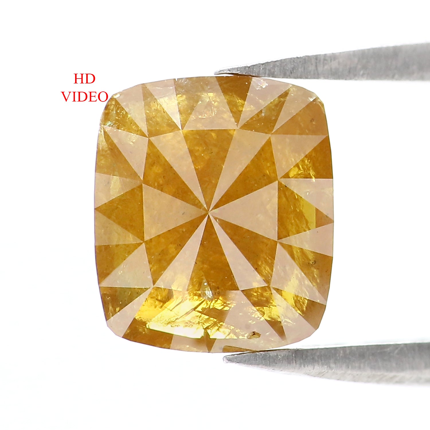 1.80 CT Natural Loose Cushion Shape Diamond Yellow Color Cushion Cut Diamond 8.50 MM Natural Yellow Diamond Cushion Rose Cut Diamond LQ4462