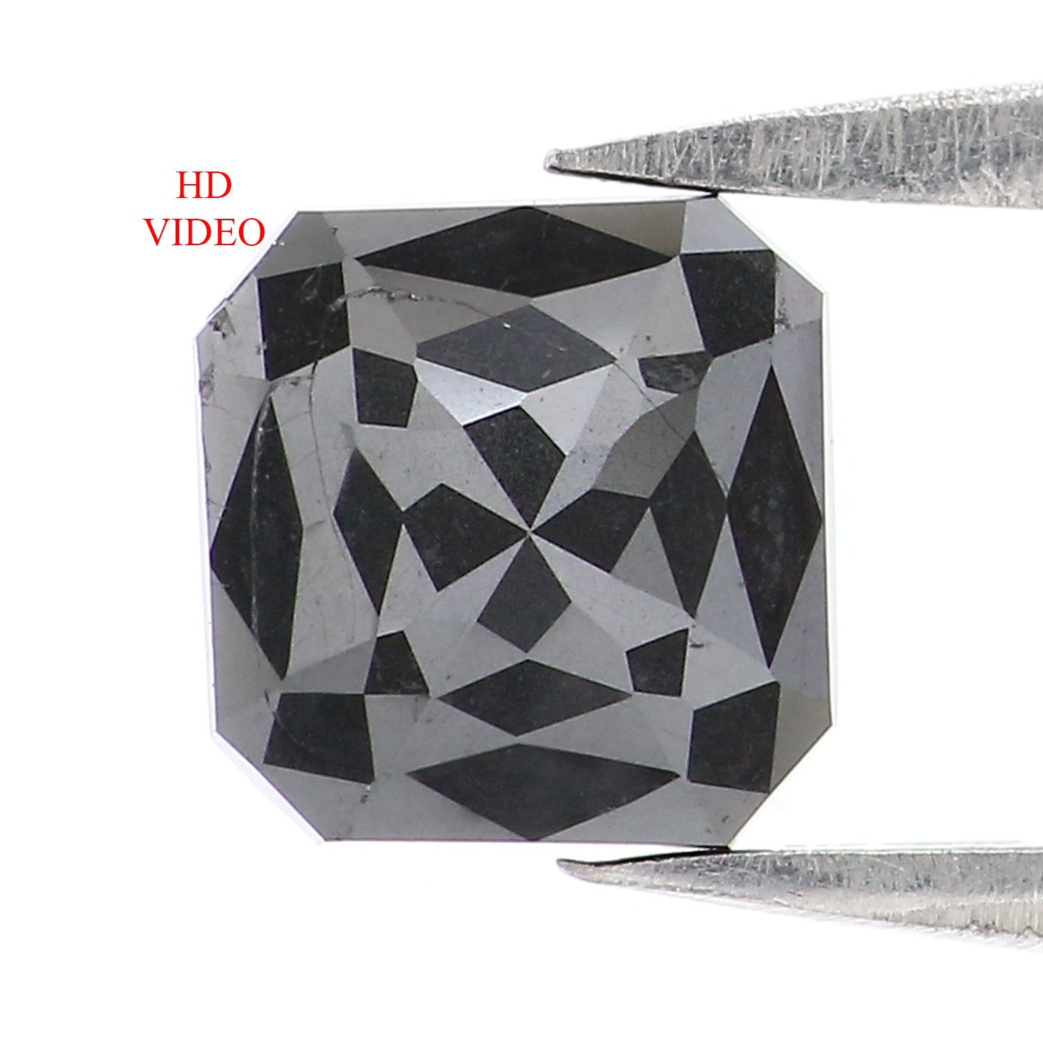 1.38 CT Natural Loose Radiant Shape Diamond Black Radiant Diamond 6.20 MM Natural Loose Black Color Diamond Radiant Rose Cut Diamond QL2987
