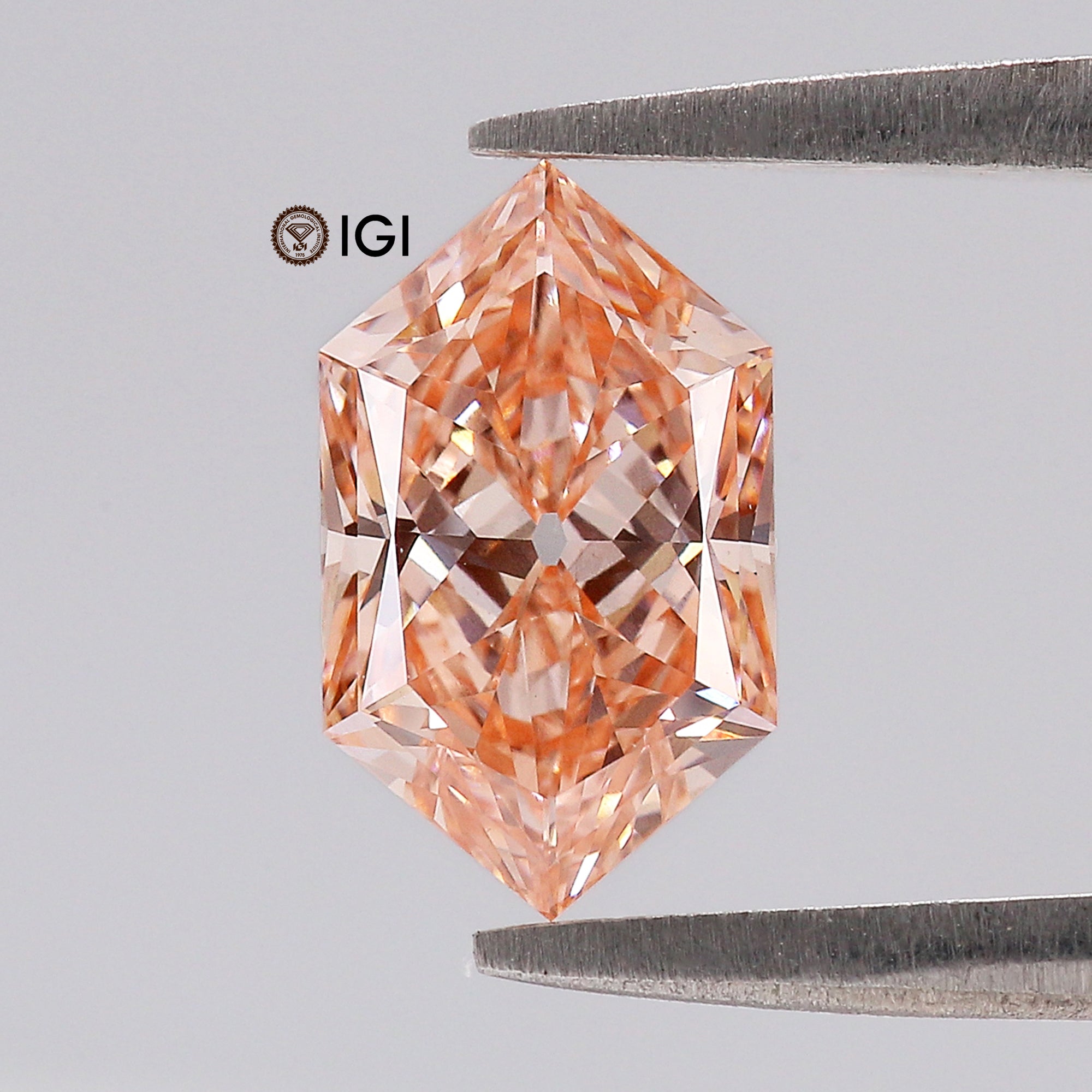 1.55 CT IGI Certified Hexagon Old European Cut Diamond Fancy Vivid Pink Color VS1 Clarity Lab Grown Diamond Lab Created Diamond L3665