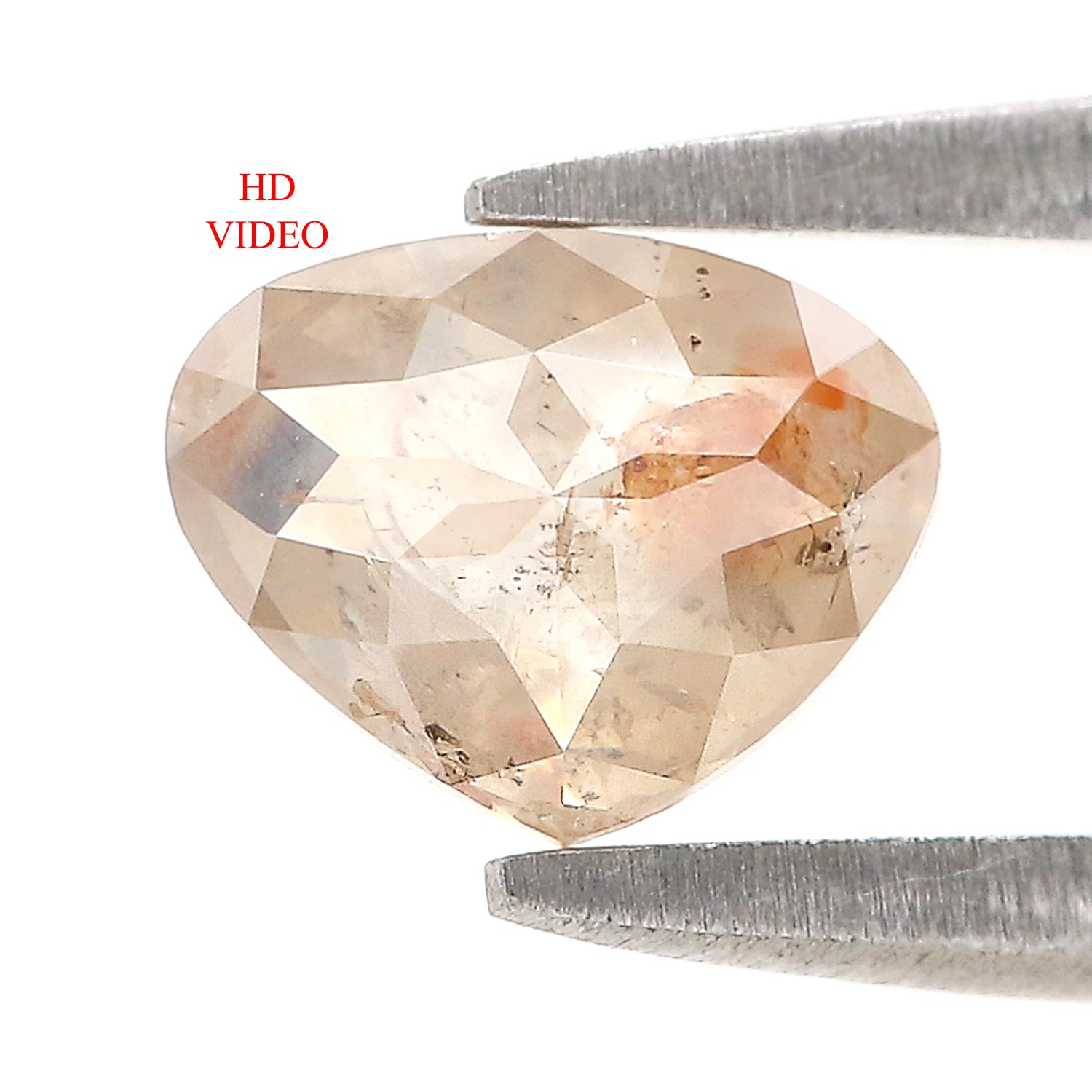 Natural Heart Grey Diamond 0.91 CT Loose Rose Cut Brown Stone 5.40 MM Rustic Diamond Heart Diamond For Custom Engagement Ring L3649