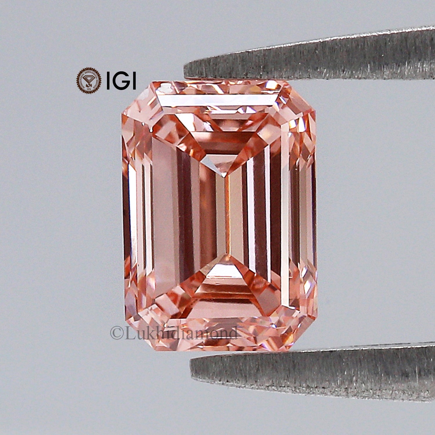 1.13 CT IGI Certified Emerald Cut Fancy Vivid Pink Color Diamond VS1 Clarity Diamond Lab Grown Diamond Lab Created Emerald CVD Diamond L3296