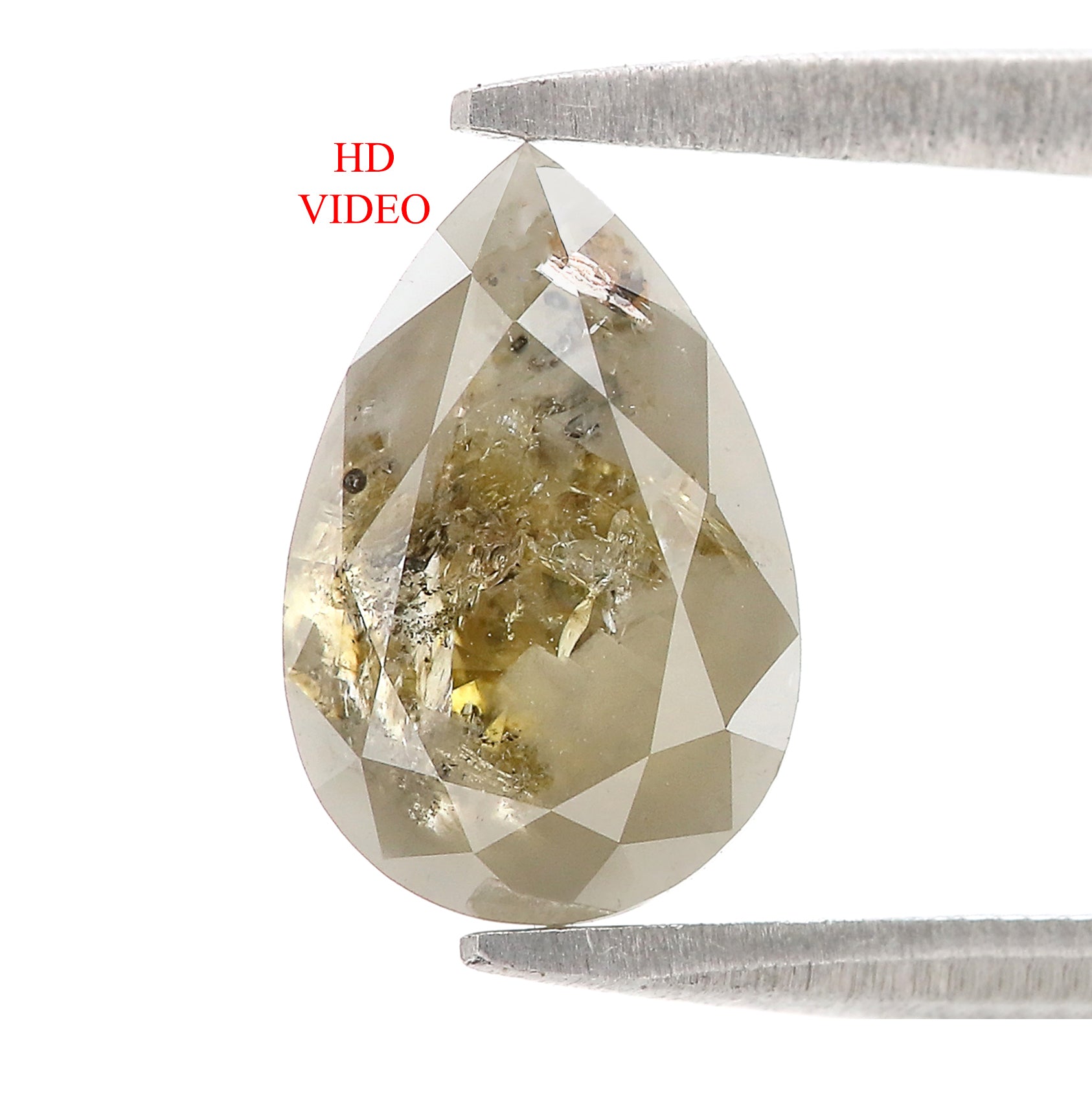 1.45 CT Natural Loose Pear Shape Diamond Grey Color Pear Cut Diamond 9.65 MM Natural Loose Diamond Pear Brilliant Cut Diamond N2667