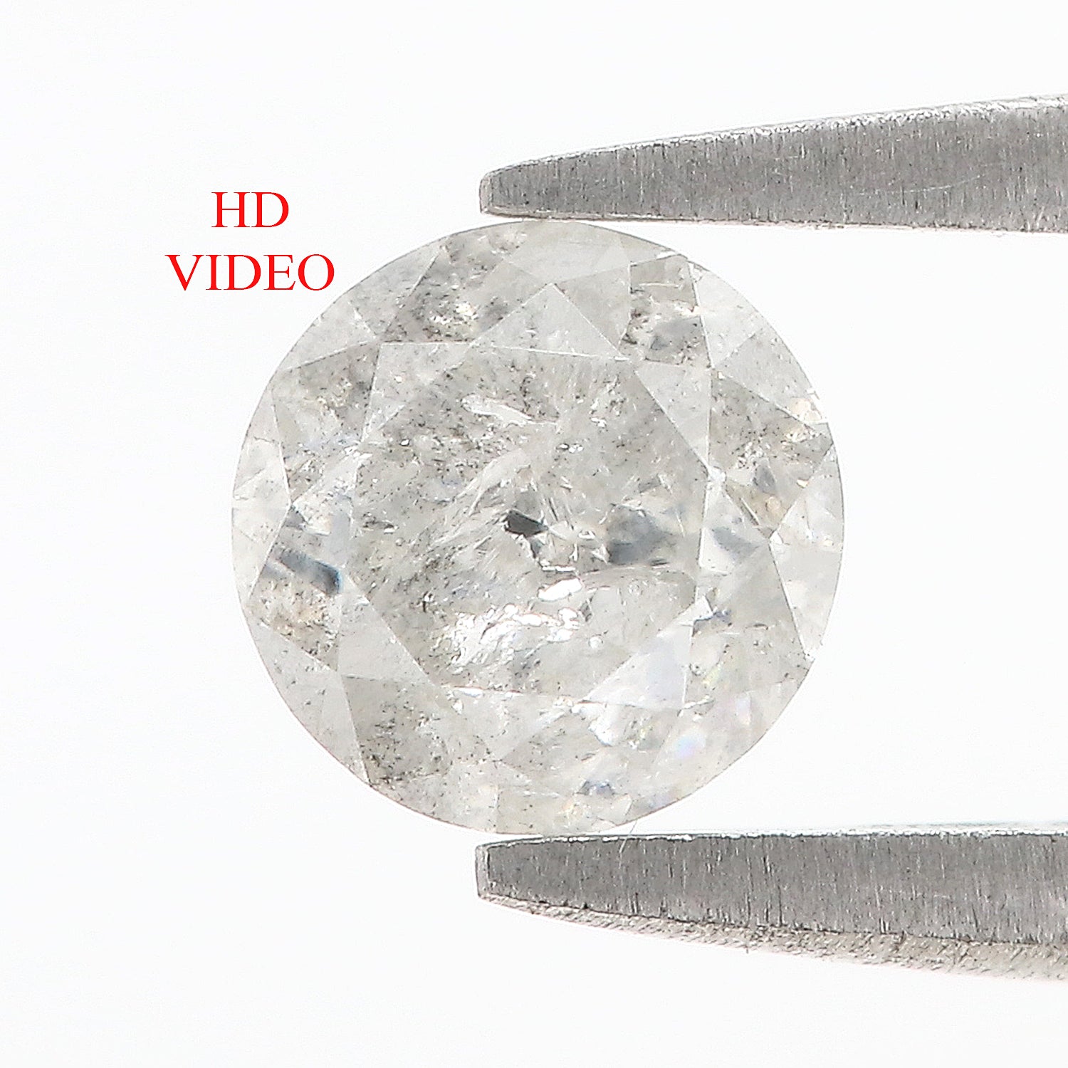 0.79 CT Natural Loose Round Shape Diamond Salt And Pepper Round Cut Diamond 5.60 MM Natural Black Grey Round Brilliant Cut Diamond LQ478