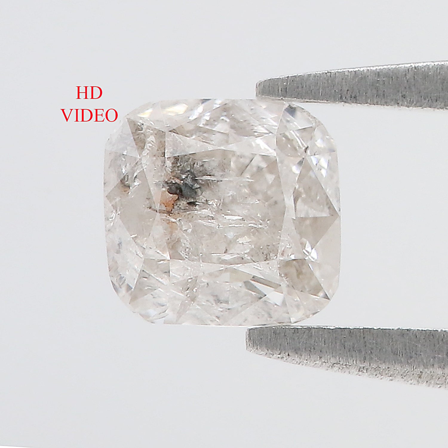 0.97 CT Natural Loose Cushion Shape Diamond Salt And Pepper Cushion Diamond 5.20 MM Natural Grey Color Cushion Brilliant Cut Diamond LQ7410