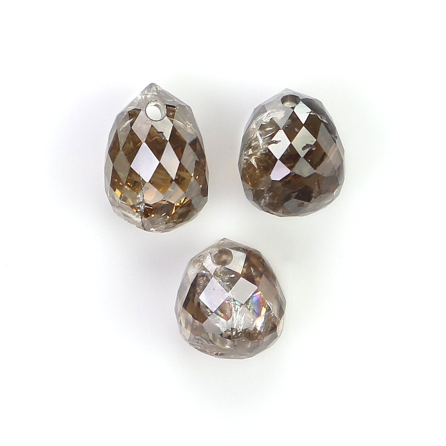 1.38 Ct Natural Loose Briolette Shape Diamond Brown Color Drop Diamond 3.90 MM Natural Loose Diamond Brown Briolette Cut Diamond LQ9986