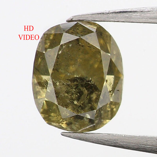 0.41 Ct Natural Loose Diamond, Cushion Diamond, Fancy  Diamond, Green Diamond, Yellow Diamond, Polished Diamond, Real Diamond L5634