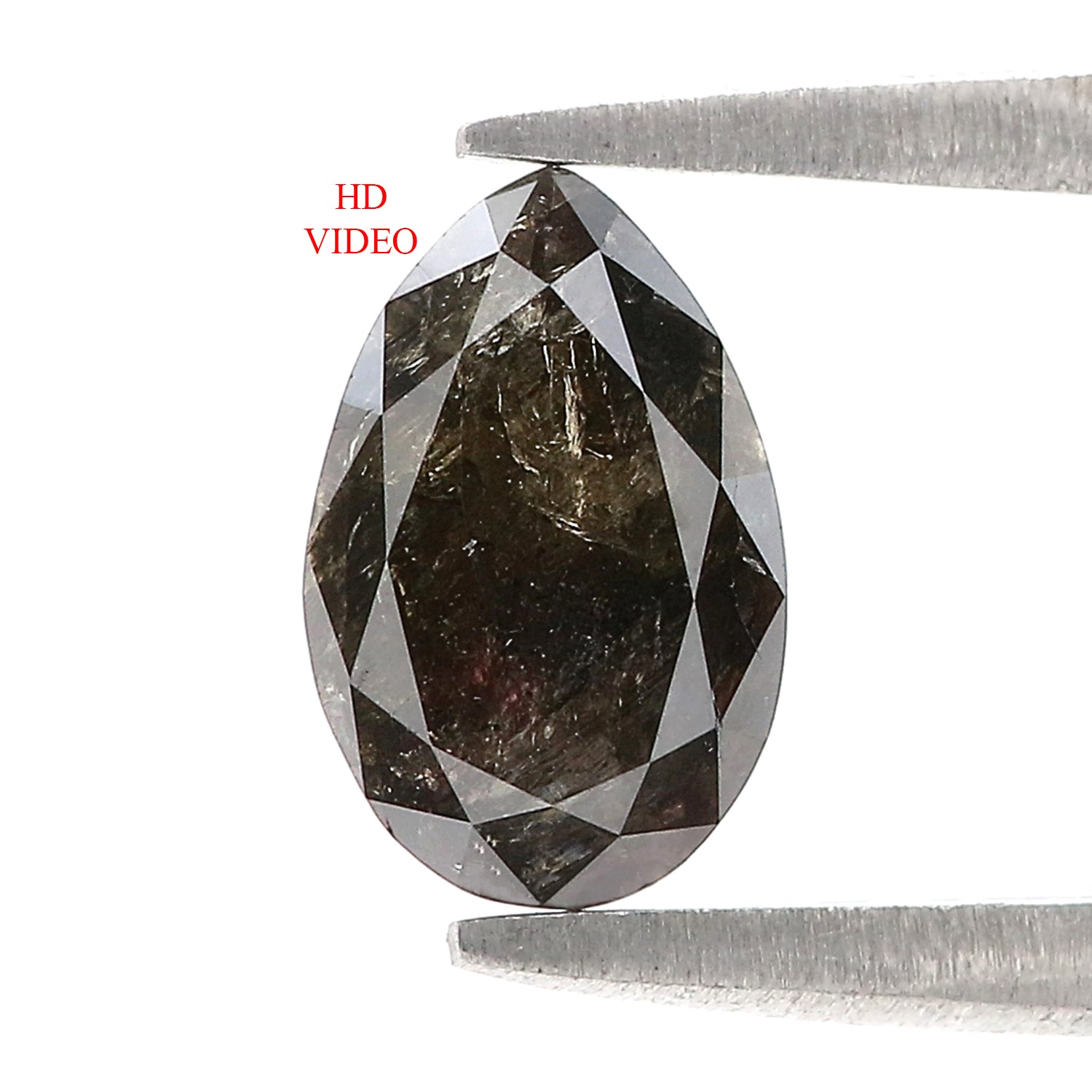 0.92 CT Natural Loose Pear Cut Diamond Salt And Pepper Pear Diamond 8.30 MM Natural Black Grey Color Pear Brilliant Cut Diamond N2670