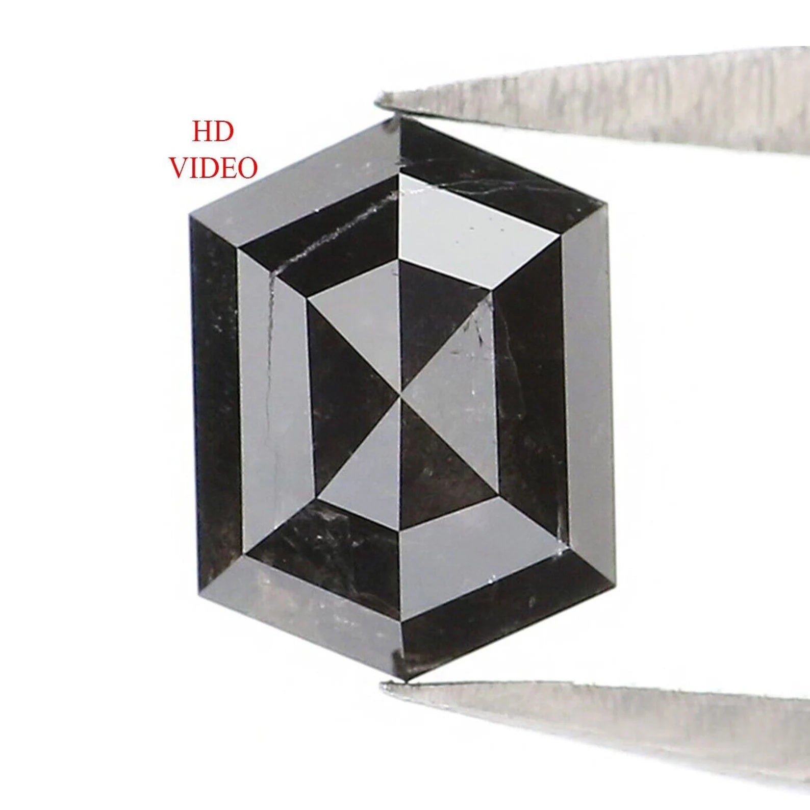 0.90 CT Natural Loose Hexagon Shape Diamond Black Color Hexagon Cut Diamond 6.45 MM Natural Loose Hexagon Shape Rose Cut Diamond NQ2036