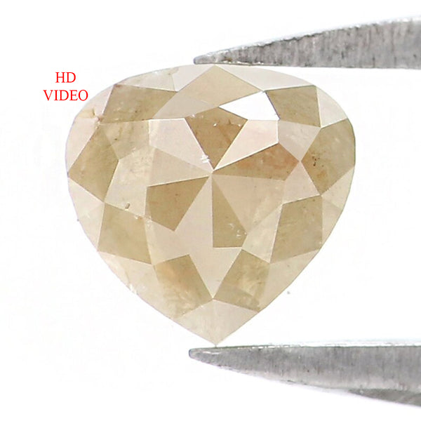Natural Loose Heart Diamond Grey Color 0.42 CT 4.80 MM Heart Shape Rose Cut Diamond KR1270