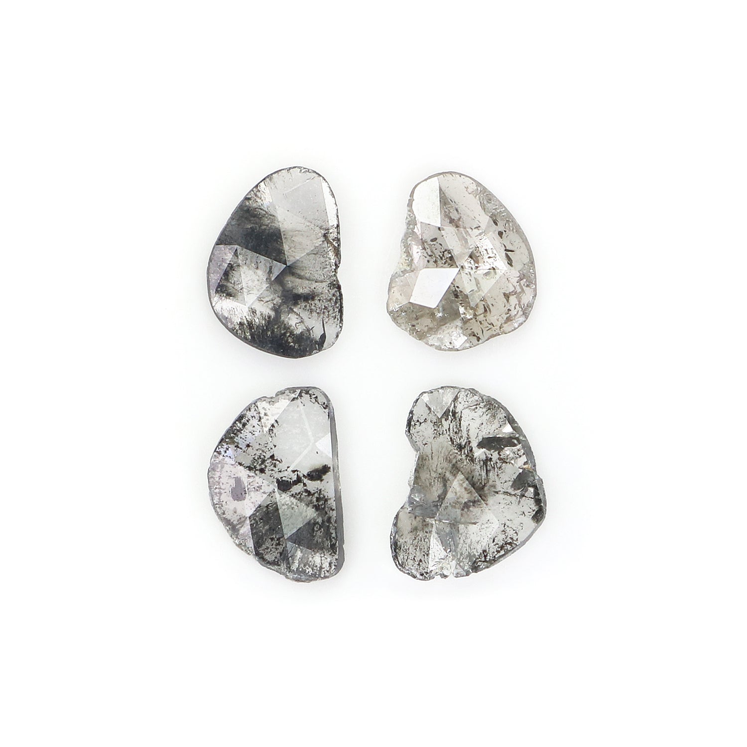 0.79 CT Natural Loose Slice Shape Diamond Salt And Pepper Slice Cut Diamond 5.85 MM Natural Black Grey Diamond Irregular Cut Diamond N2616