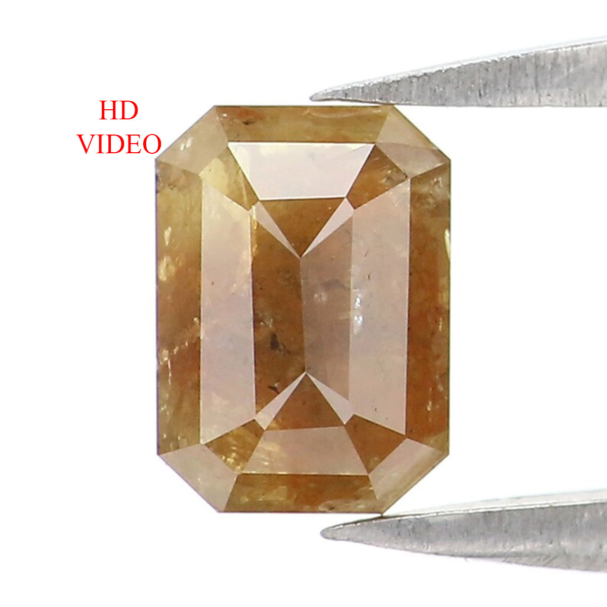 Natural Loose Emerald Shape Brown Color Diamond 0.72 CT 5.95 MM Emerald Shape Rose Cut Diamond L333