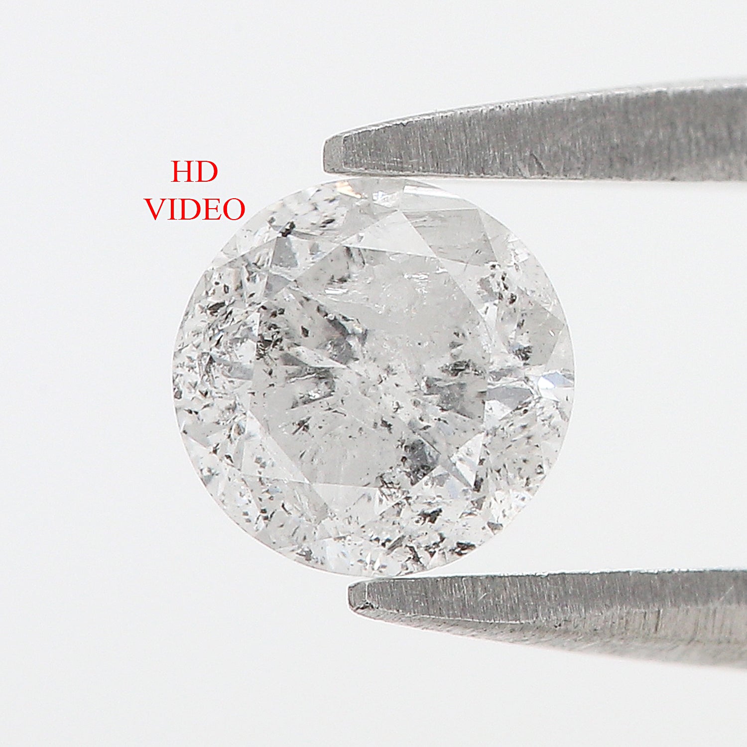 0.70 CT Natural Loose Round Shape Diamond Salt And Pepper Round Diamond 5.45 MM Natural Black Gray Color Round Brilliant Cut Diamond L3463
