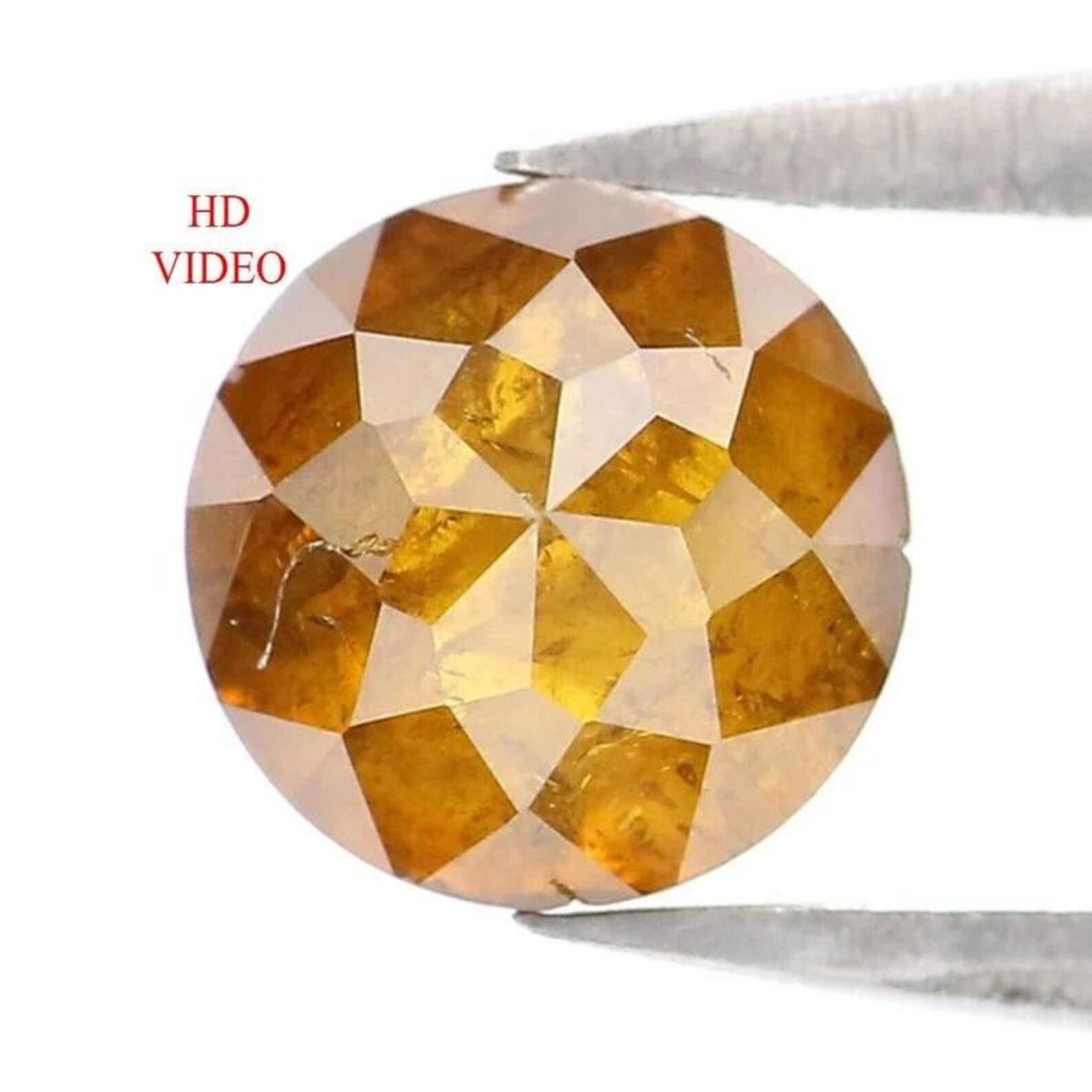 1.10 Ct Natural Loose Round Rose Cut Diamond Yellow Color Round Shape Diamond 6.00 MM Natural Brown Color Round Rose Cut Diamond NQ1925