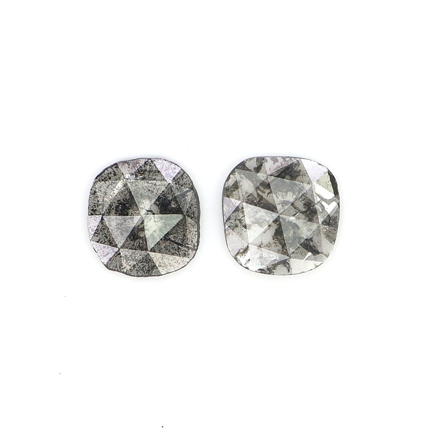 0.82 CT Natural Loose Slice Shape Diamond Salt And Pepper Slice Uncut Diamond 6.50 MM Natural Black Grey Diamond Irregular Cut Diamond L3610