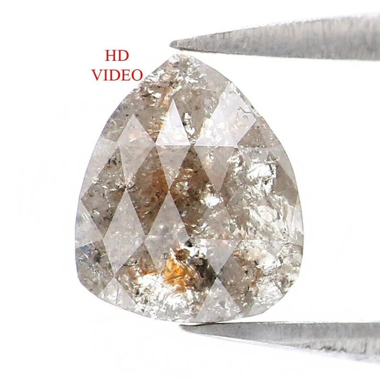 1.14 CT Natural Loose Pear Shape Diamond Grey Color Pear Cut Diamond 7.30 MM Natural Loose Diamond Grey Color Pear Rose Cut Diamond NQ8435