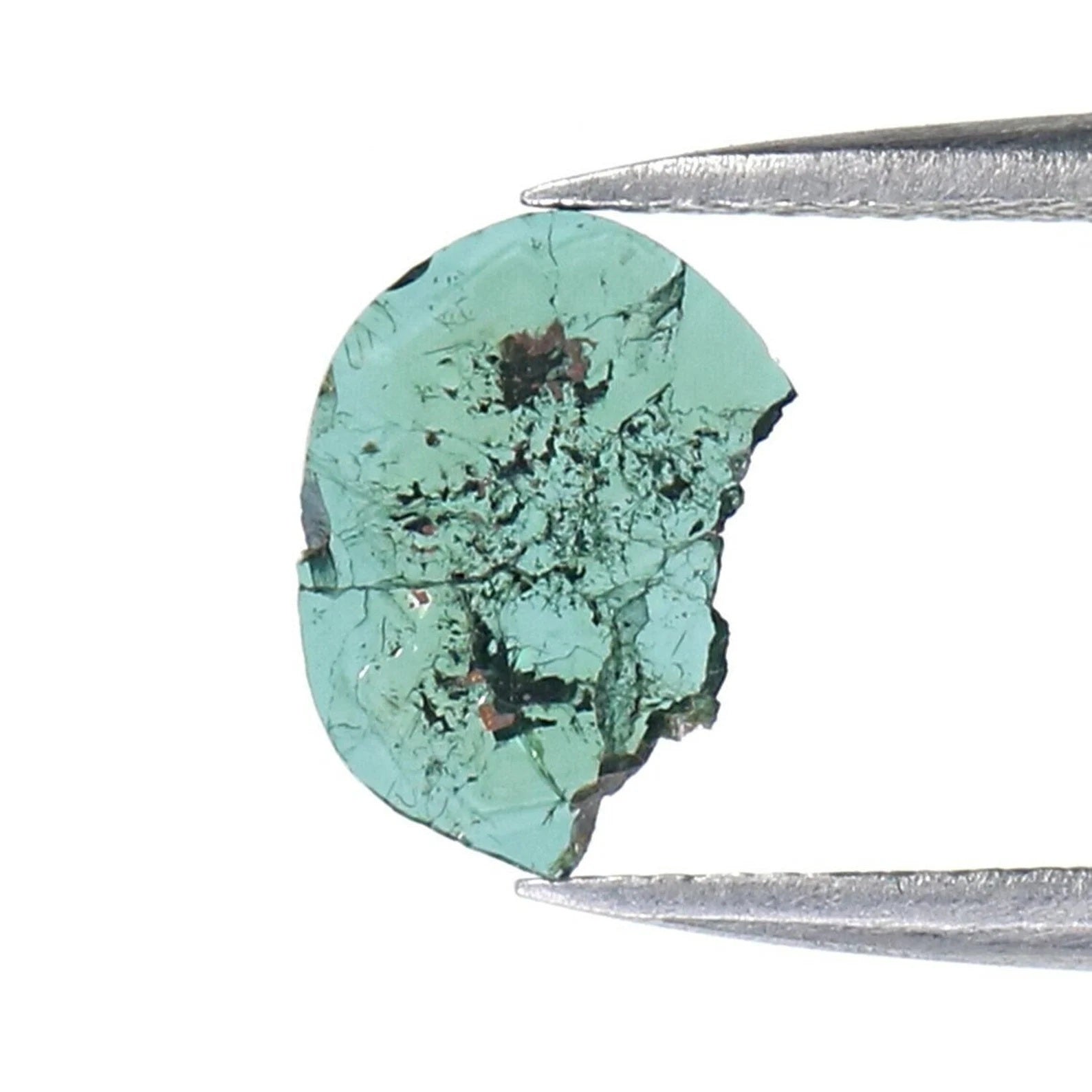 0.37 CT Natural Loose Slice Shape Diamond Blue Color Irregular Cut Diamond 8.70 MM Natural Loose Diamond blue Color Slice Cut Diamond NQ9176