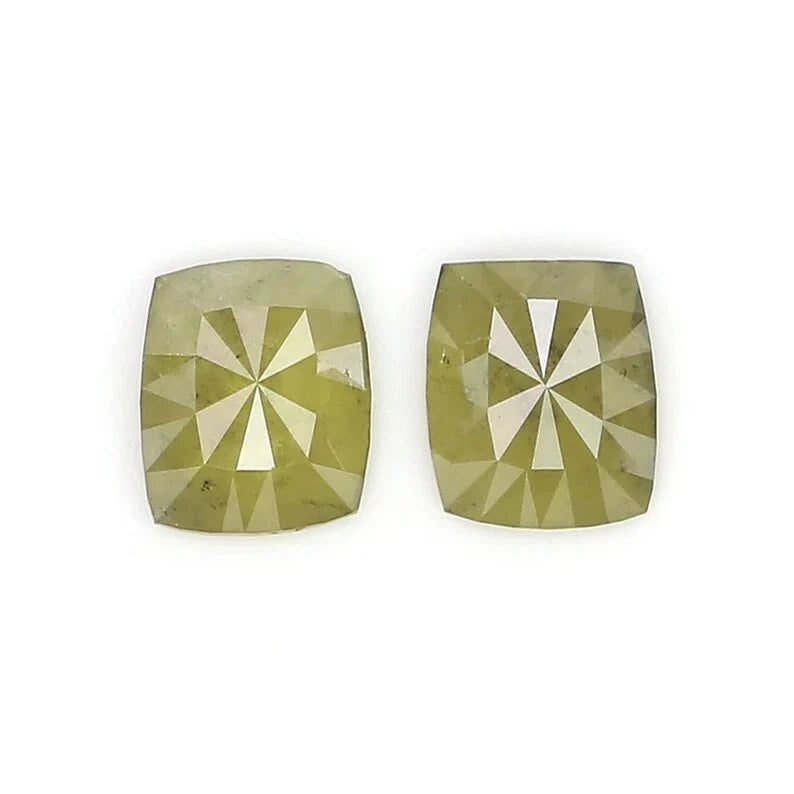 0.99 Ct Natural Loose Cushion Shape Pair Diamond Yellow Color Cushion Diamond 5.75 MM Natural Yellow Color Cushion Rose Cut Diamond NQ2469