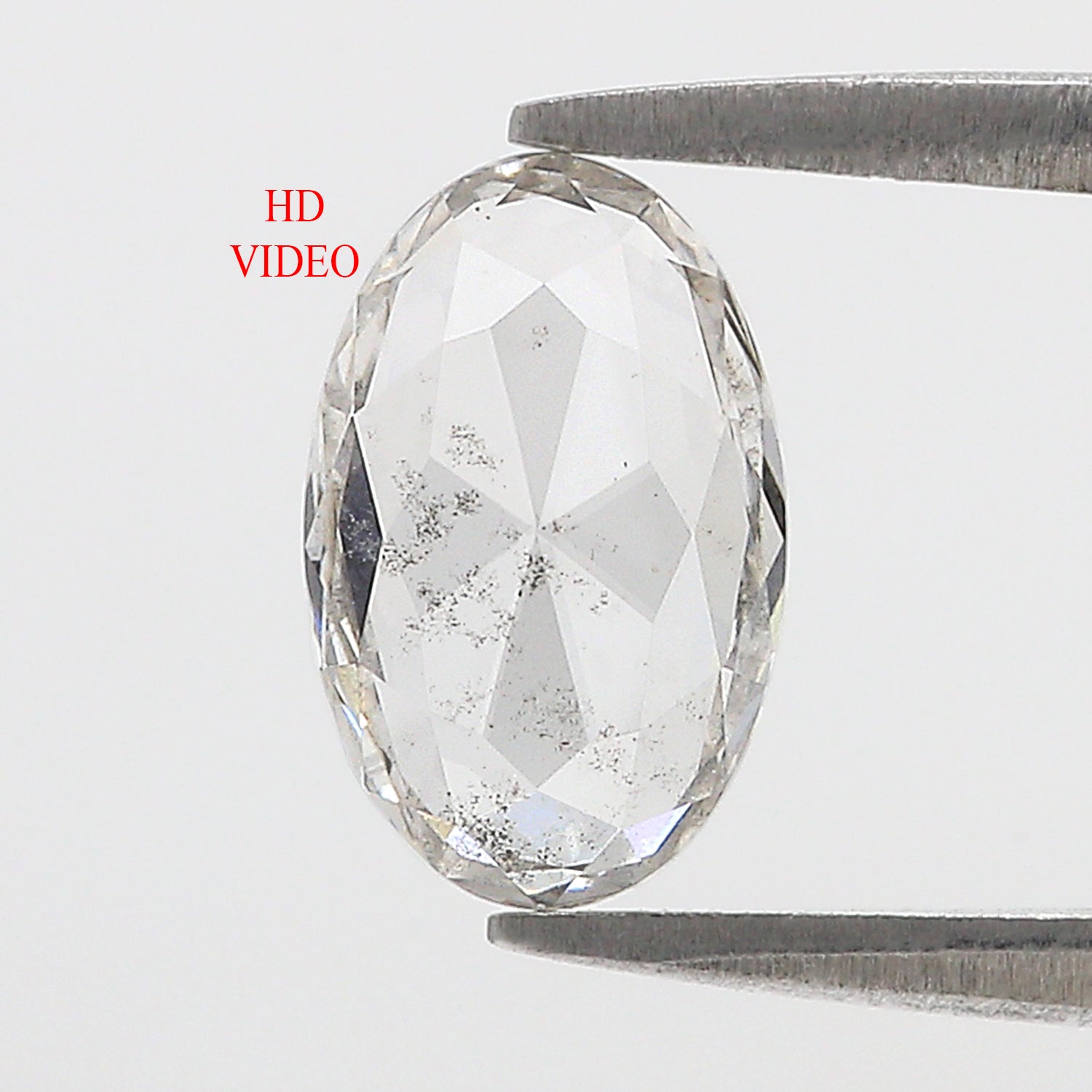 1.10 CT Oval Rose Cut Salt And Pepper Lab Grown 9.90 MM Loose Diamond CVD Fancy Black Grey Color Lab Created Antique Cut Diamonds N2634